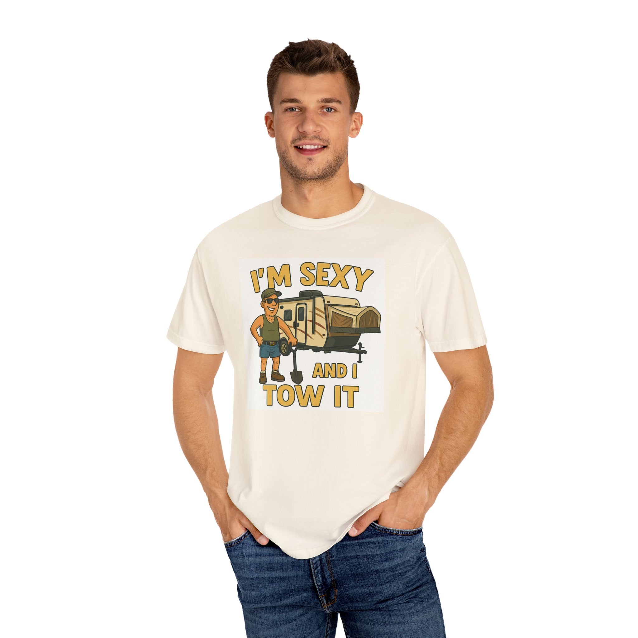 Funny Unisex T-Shirt - "I'm Sexy and I Tow It" - Perfect for RV Enthusiasts and Camping Lovers