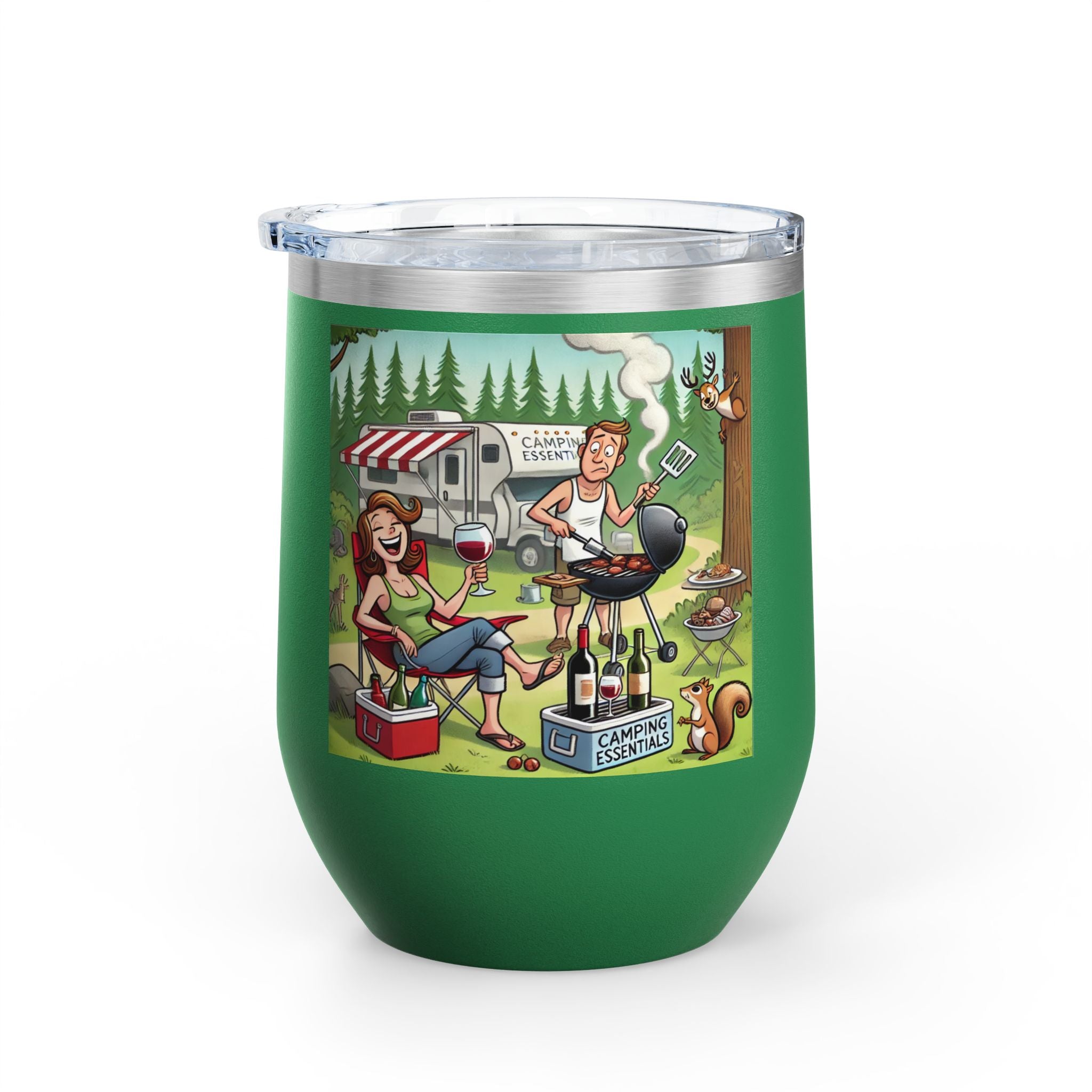 ✅ Wine Tumbler - Camping Solves Most of My Problems, Wine Solves the Rest