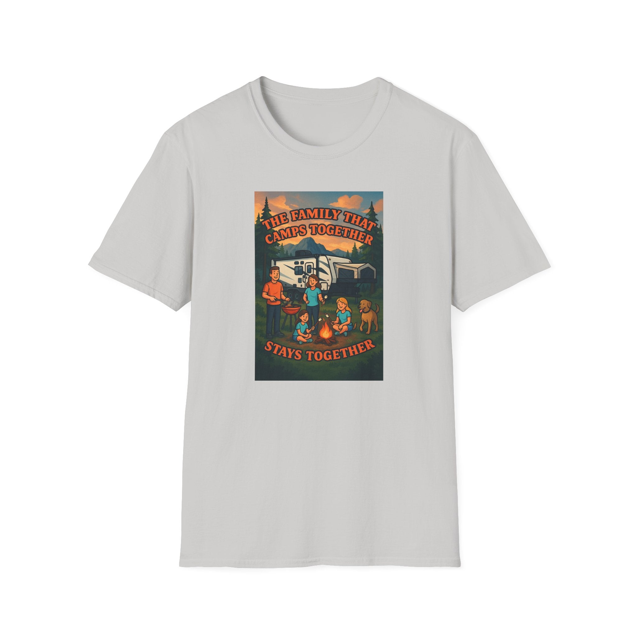 Family Camping Unisex T-Shirt - "The Family That Camps Together Stays Together"