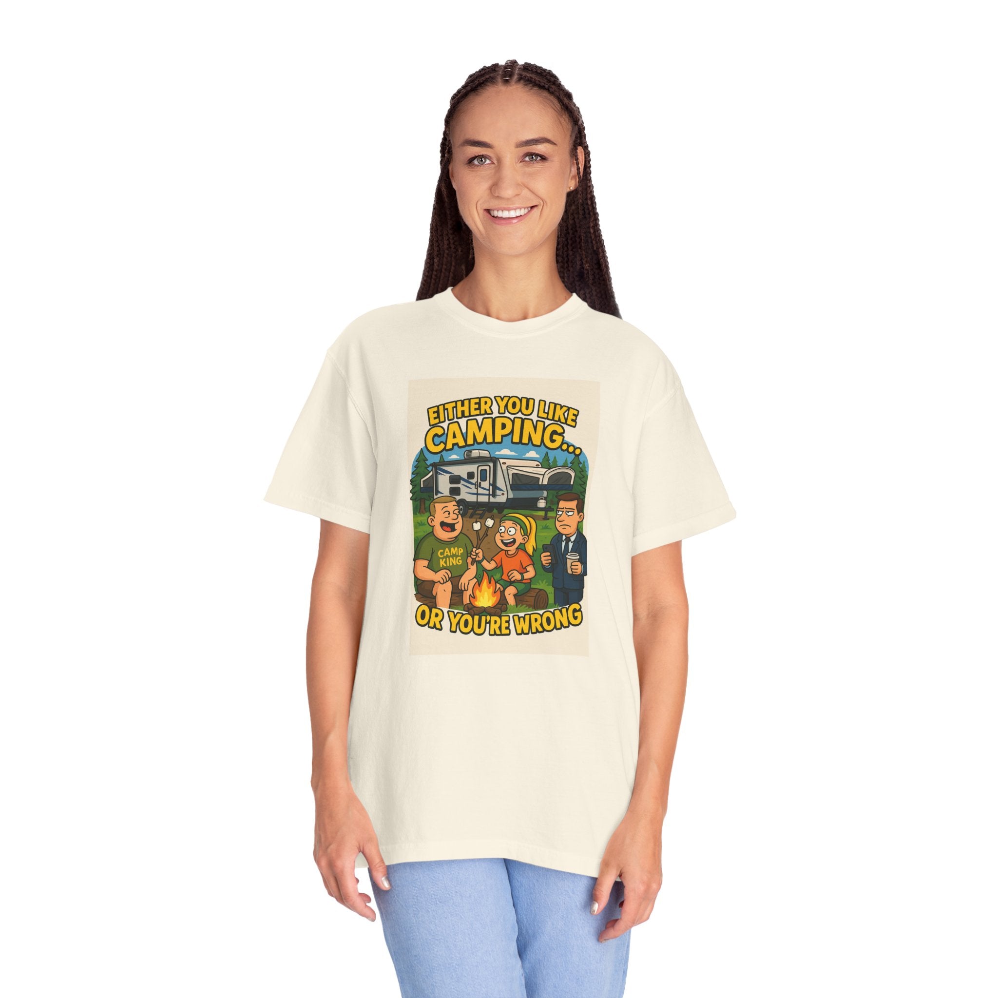 Camping Humor Unisex Garment-Dyed T-shirt – Perfect for Outdoors Enthusiasts