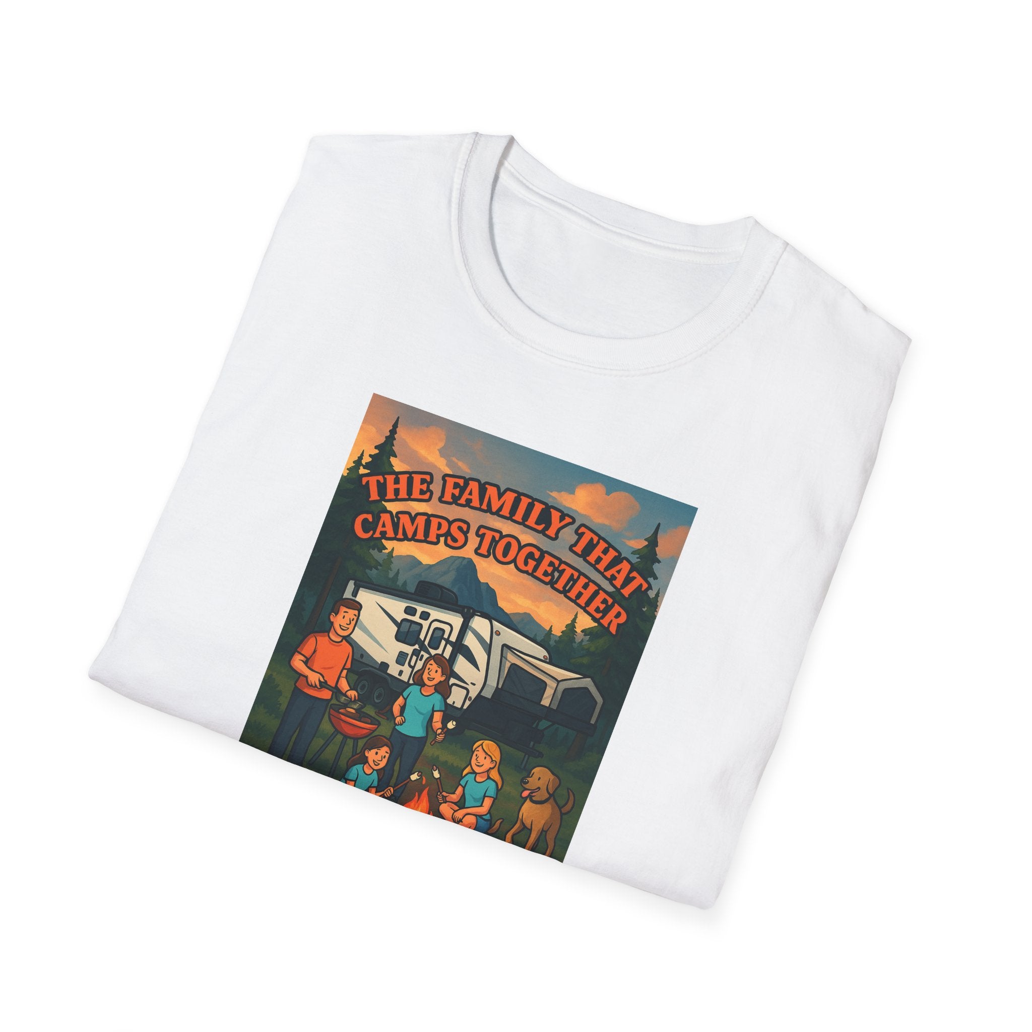 Family Camping Unisex T-Shirt - "The Family That Camps Together Stays Together"