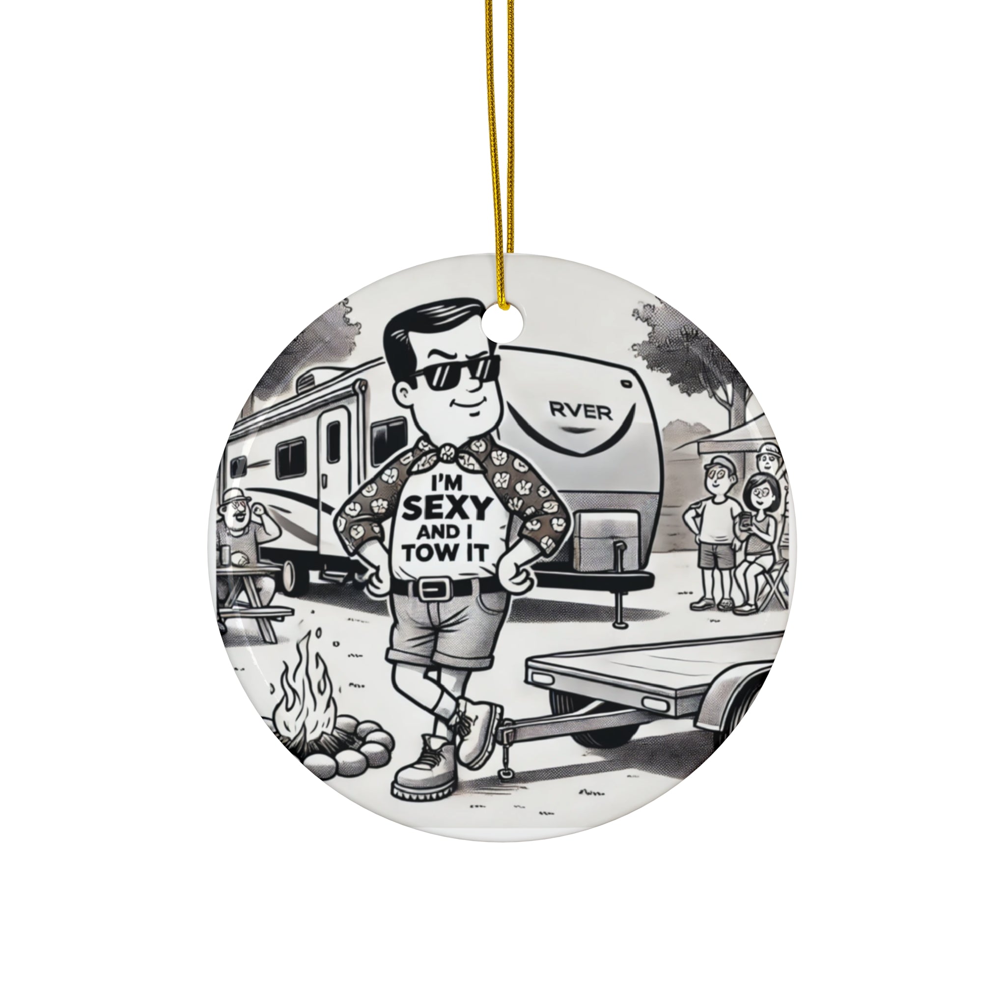 ✅ Ornament, Funny Quote Ceramic Christmas Decoration