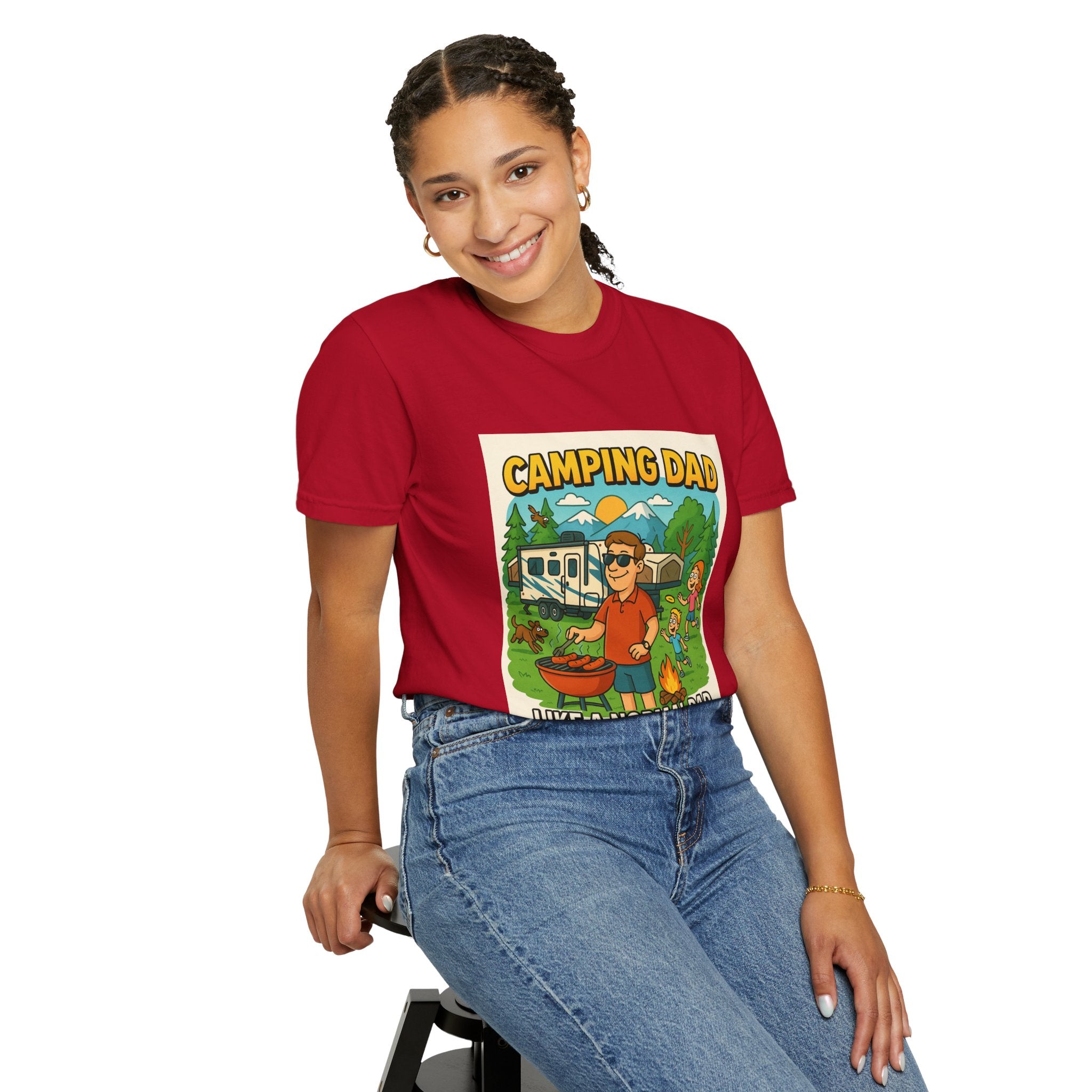 Camping Dad Unisex Garment-Dyed T-Shirt - Perfect for Family Outdoor Adventures