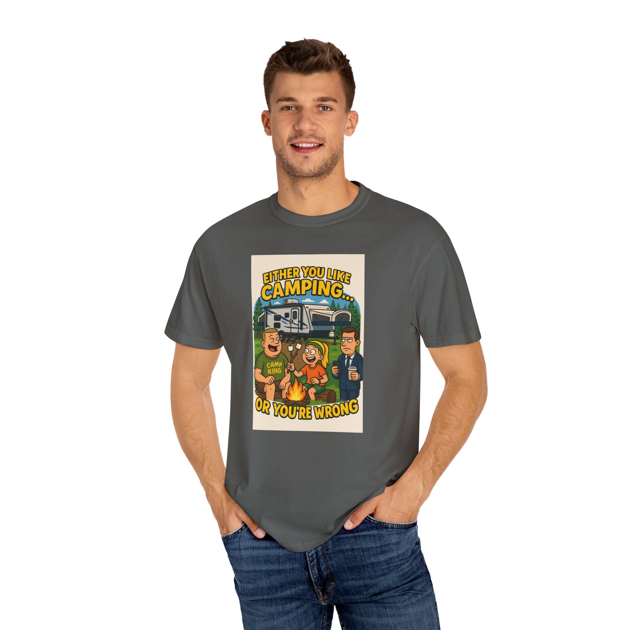 Camping Humor Unisex Garment-Dyed T-shirt – Perfect for Outdoors Enthusiasts