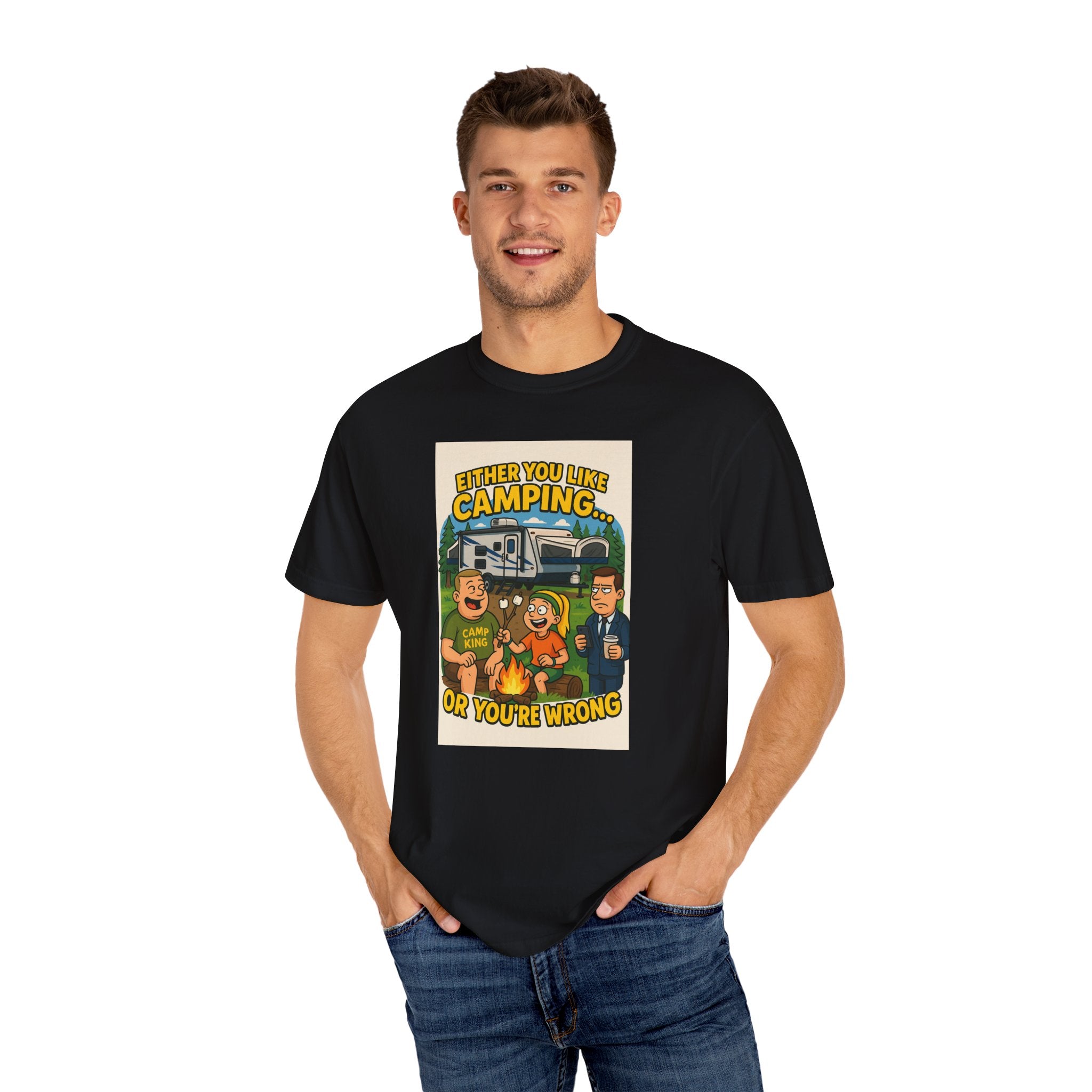 Camping Humor Unisex Garment-Dyed T-shirt – Perfect for Outdoors Enthusiasts