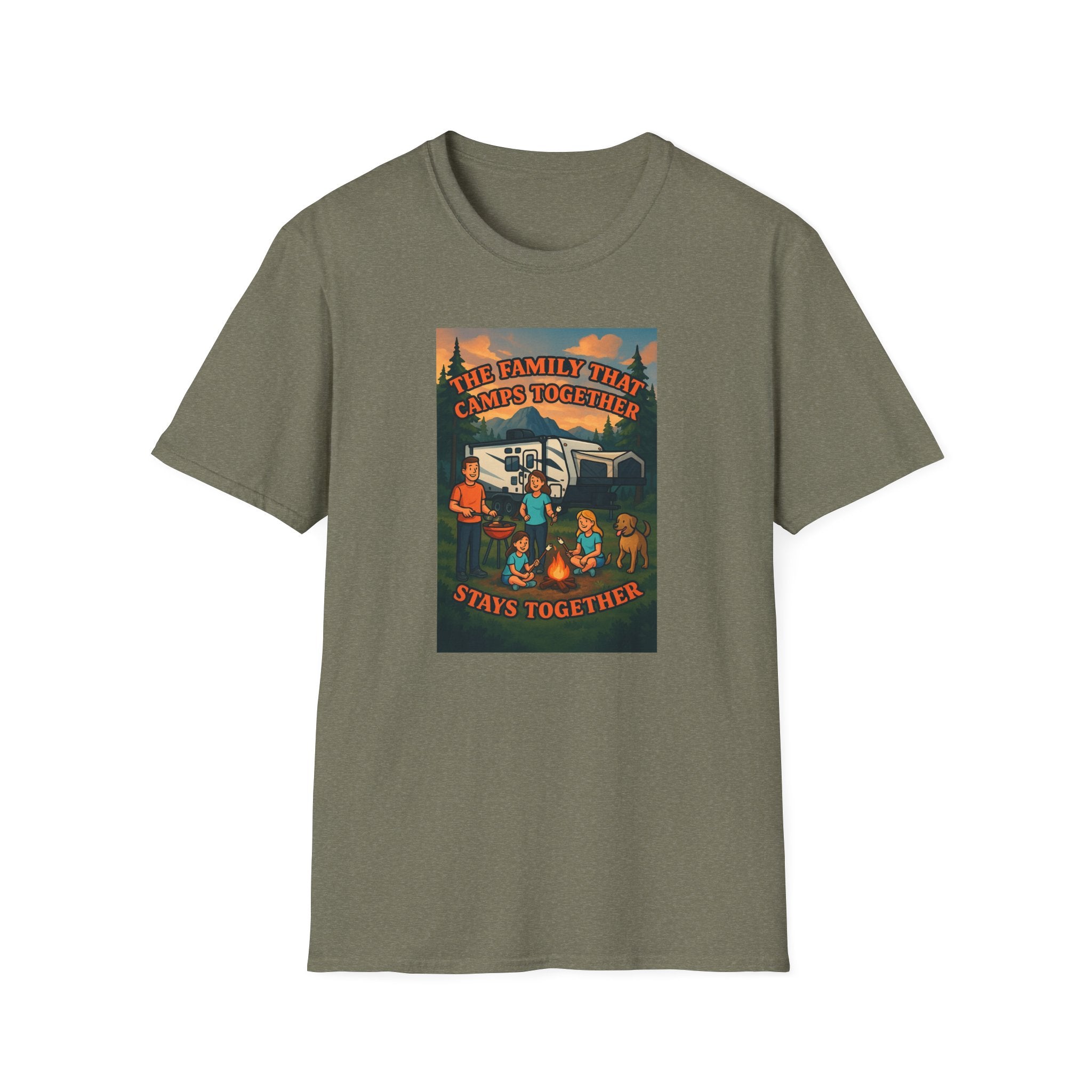 Family Camping Unisex T-Shirt - "The Family That Camps Together Stays Together"
