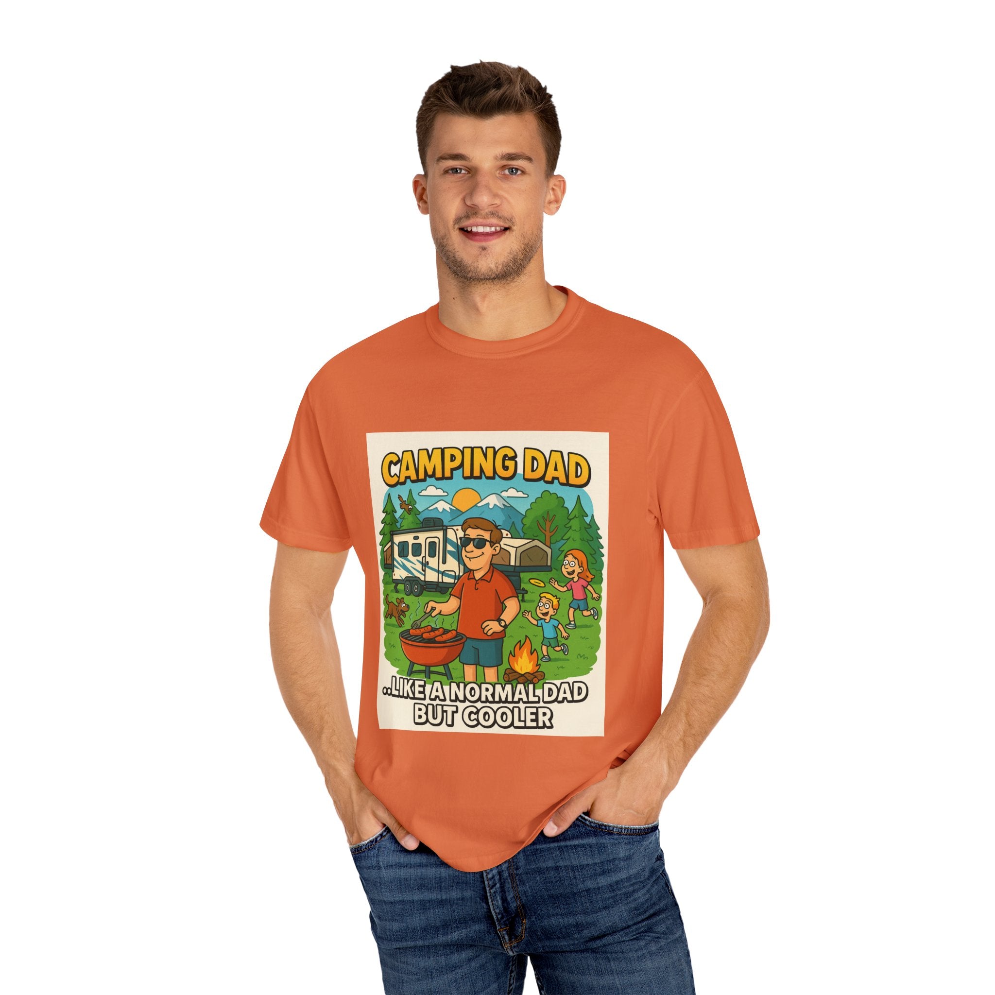 Camping Dad Unisex Garment-Dyed T-Shirt - Perfect for Family Outdoor Adventures