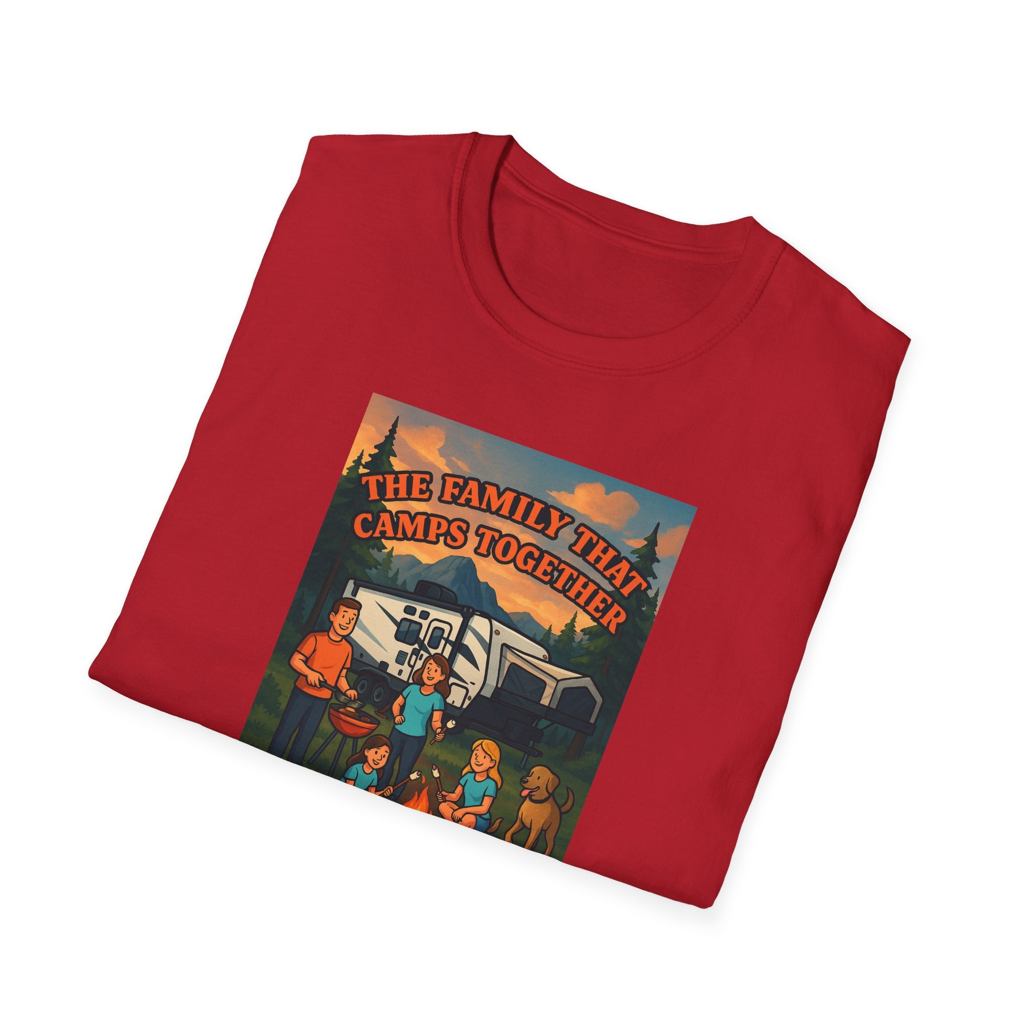 Family Camping Unisex T-Shirt - "The Family That Camps Together Stays Together"