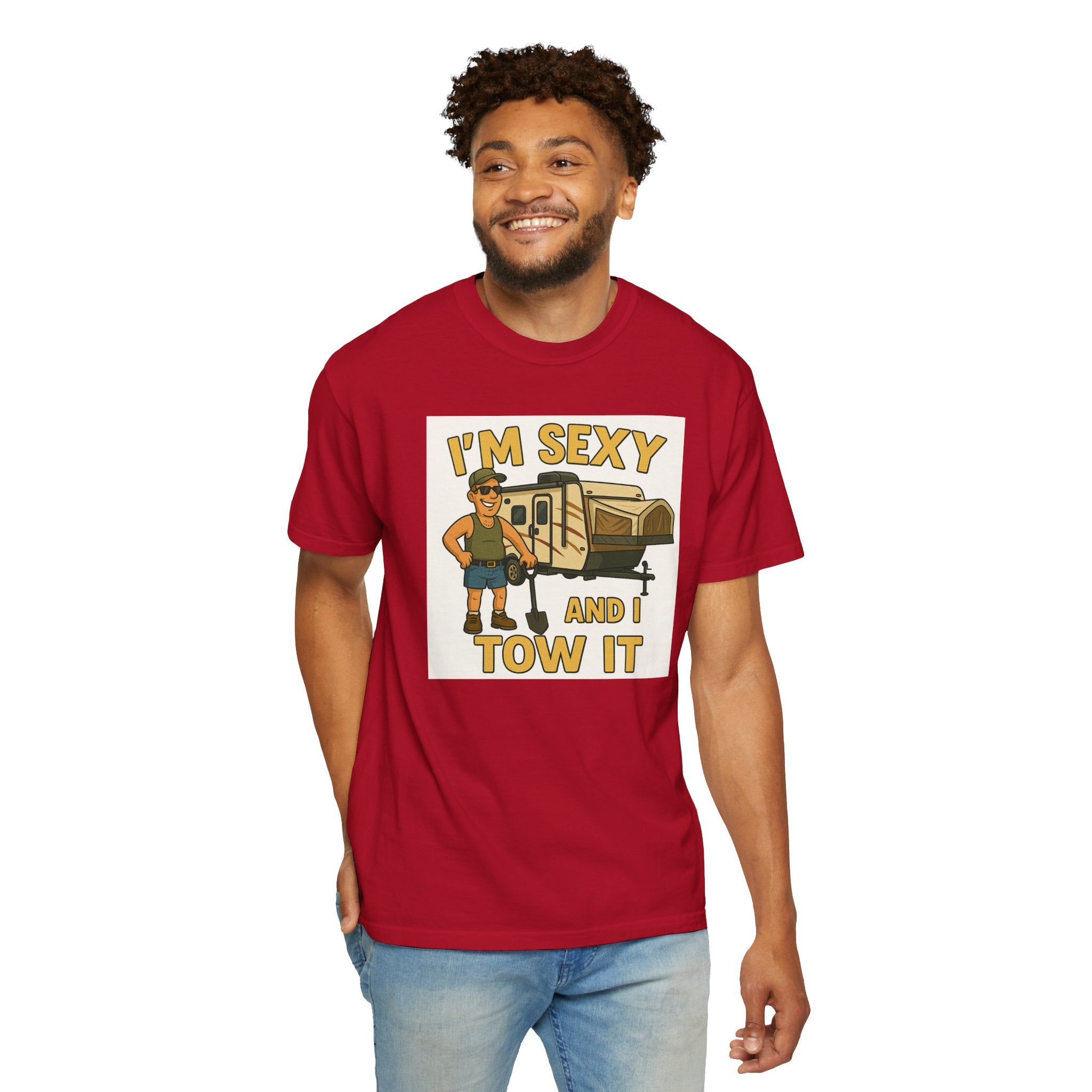 Funny Unisex T-Shirt - "I'm Sexy and I Tow It" - Perfect for RV Enthusiasts and Camping Lovers