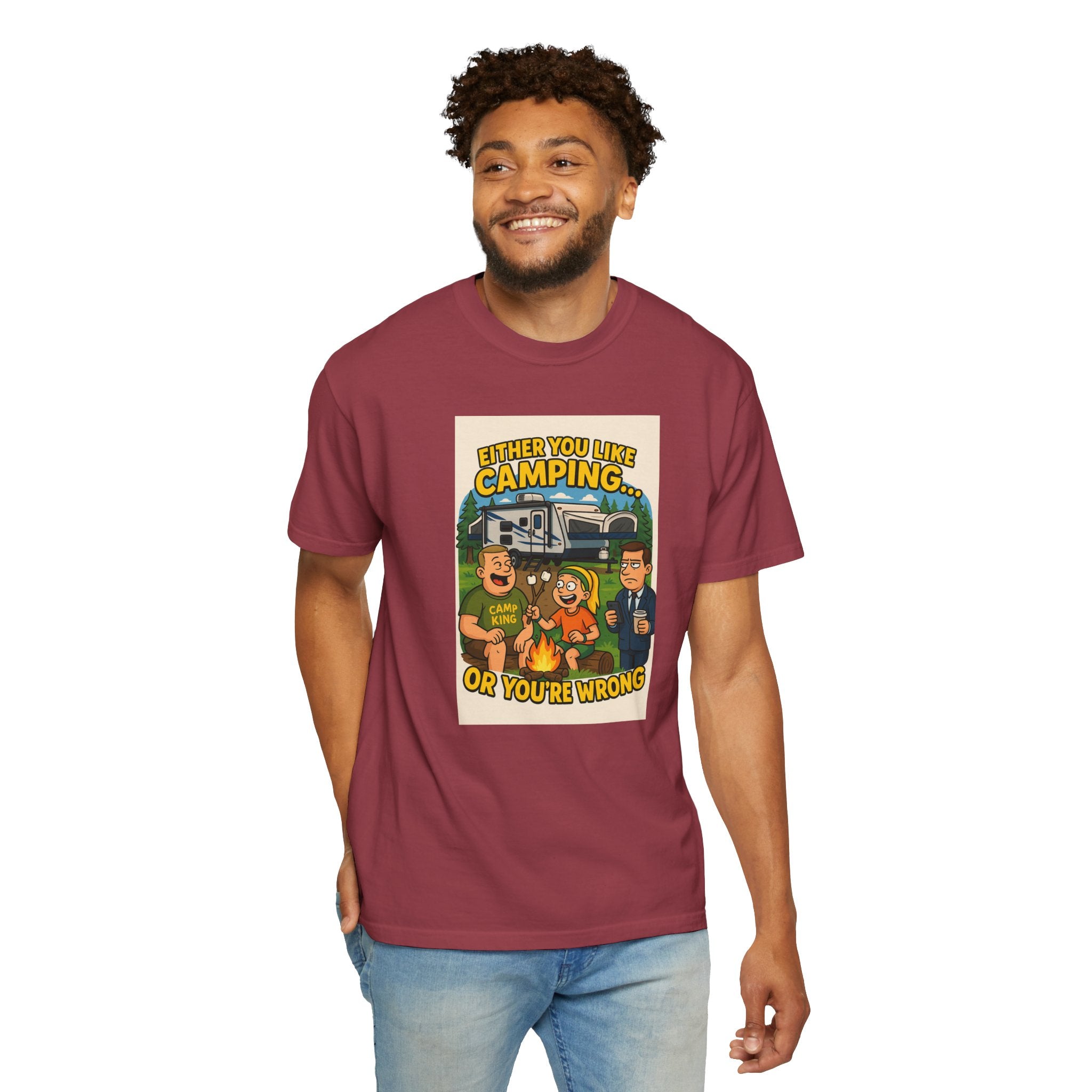 Camping Humor Unisex Garment-Dyed T-shirt – Perfect for Outdoors Enthusiasts