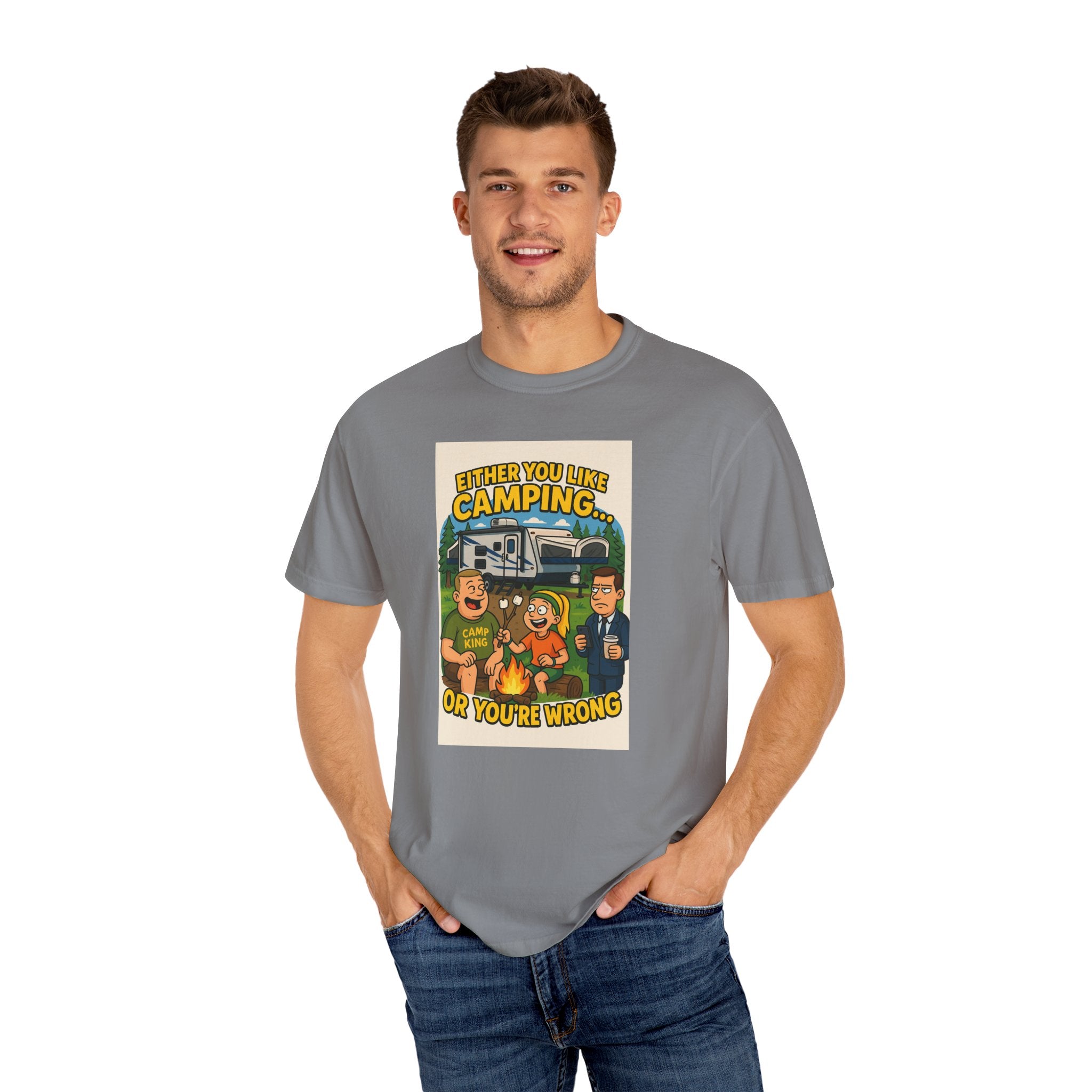 Camping Humor Unisex Garment-Dyed T-shirt – Perfect for Outdoors Enthusiasts