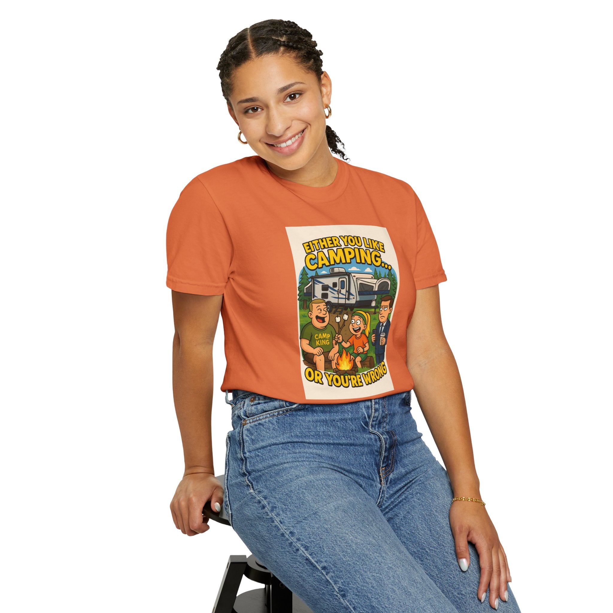 Camping Humor Unisex Garment-Dyed T-shirt – Perfect for Outdoors Enthusiasts