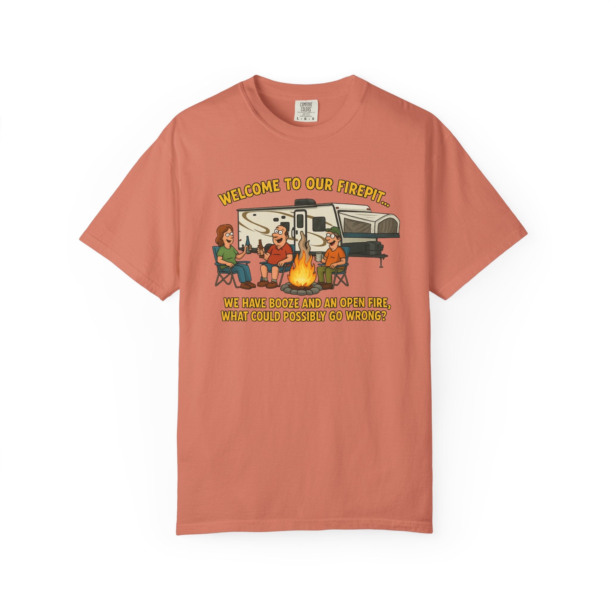Welcome to Our Firepit Unisex Garment-Dyed T-shirt - Cozy Campfire Vibes