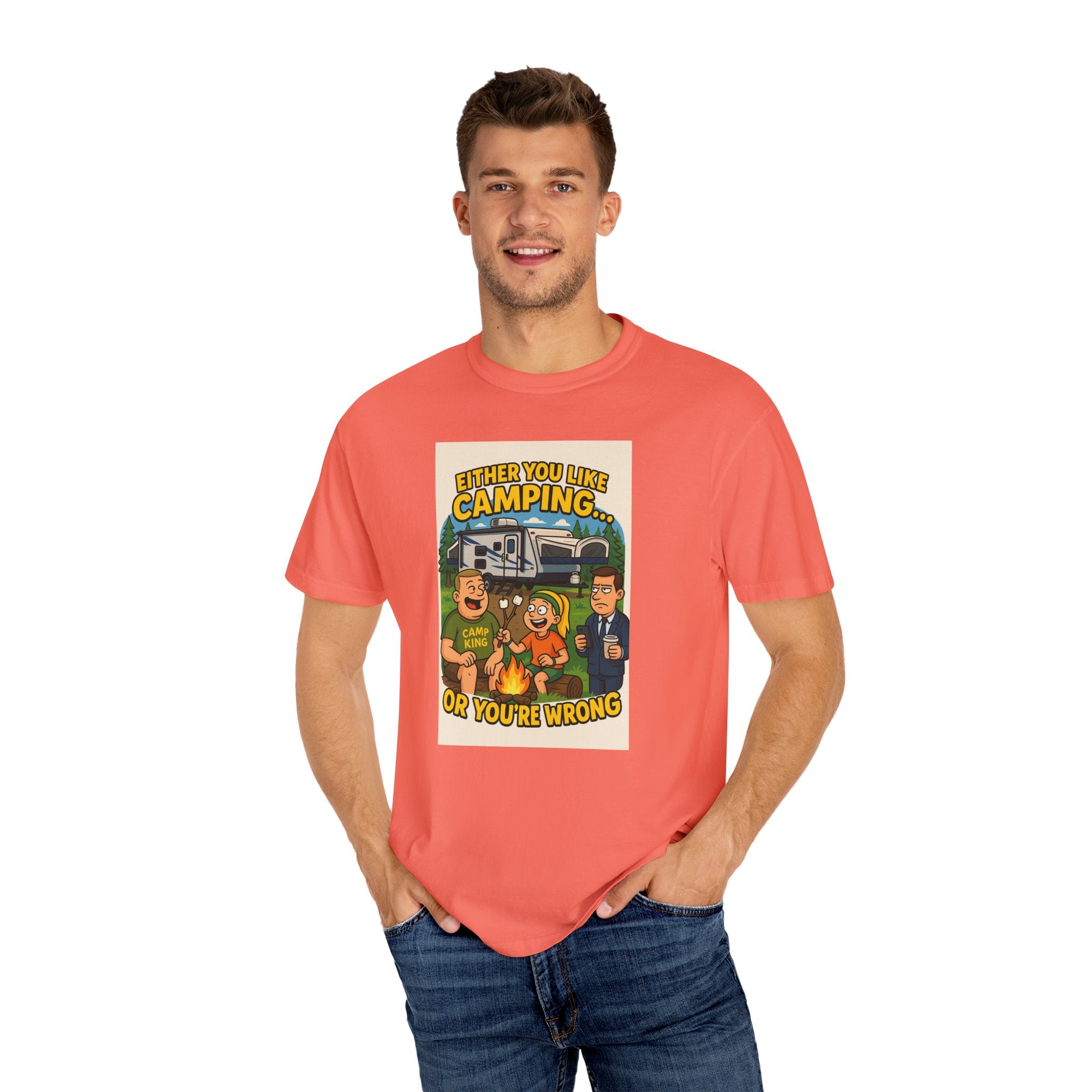 Camping Humor Unisex Garment-Dyed T-shirt – Perfect for Outdoors Enthusiasts