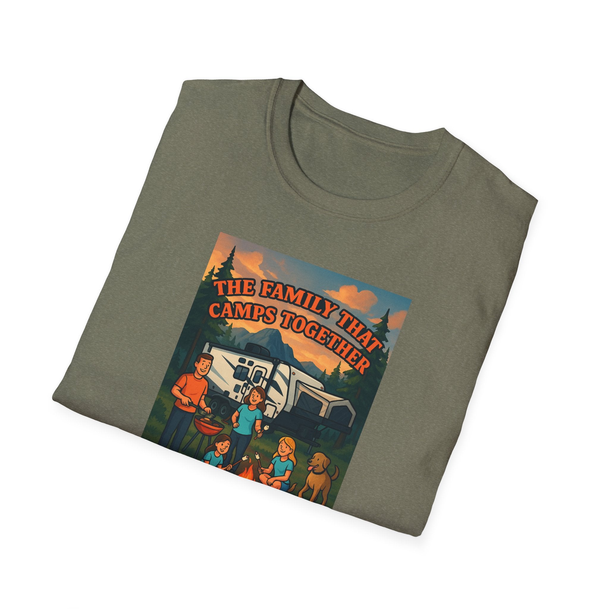 Family Camping Unisex T-Shirt - "The Family That Camps Together Stays Together"