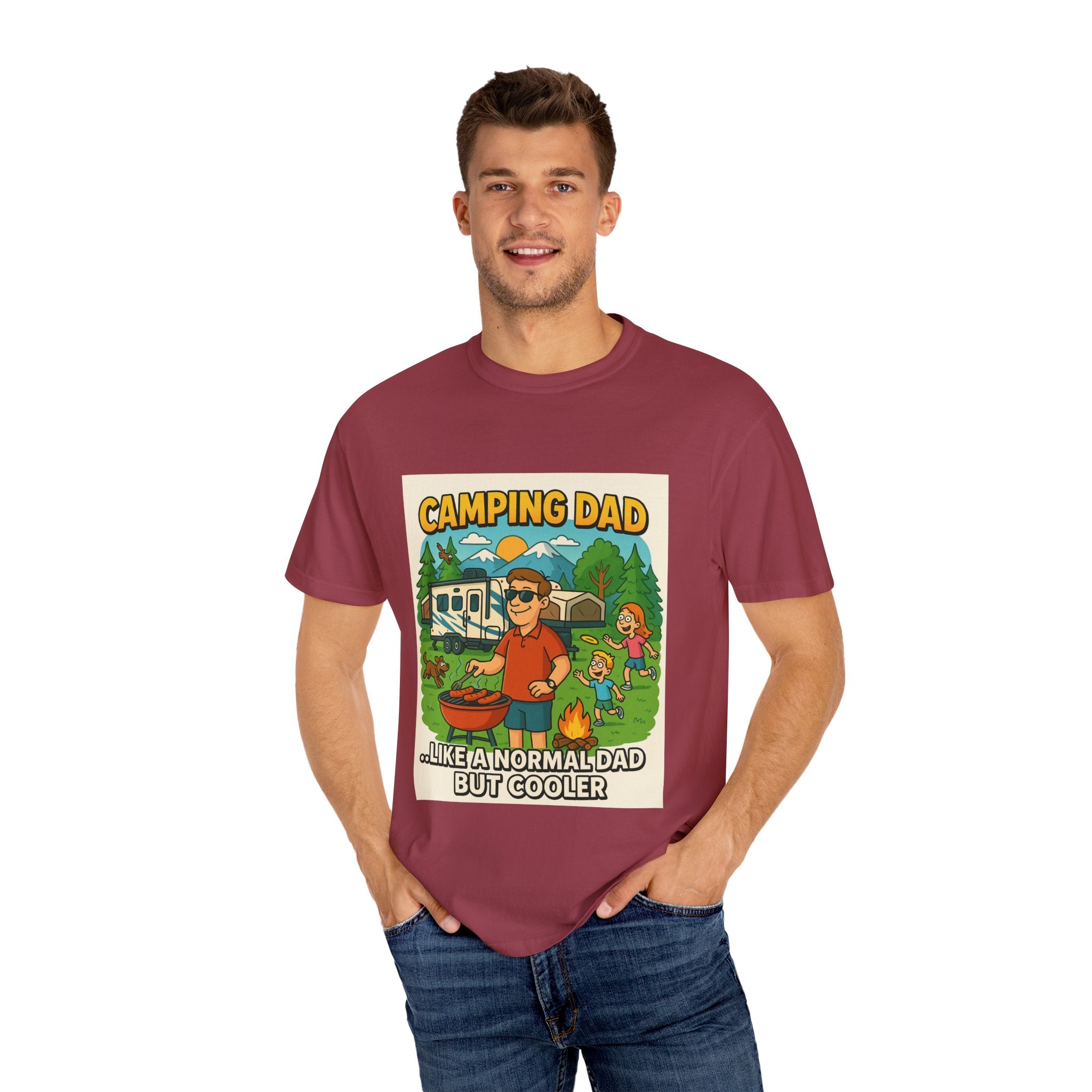 Camping Dad Unisex Garment-Dyed T-Shirt - Perfect for Family Outdoor Adventures