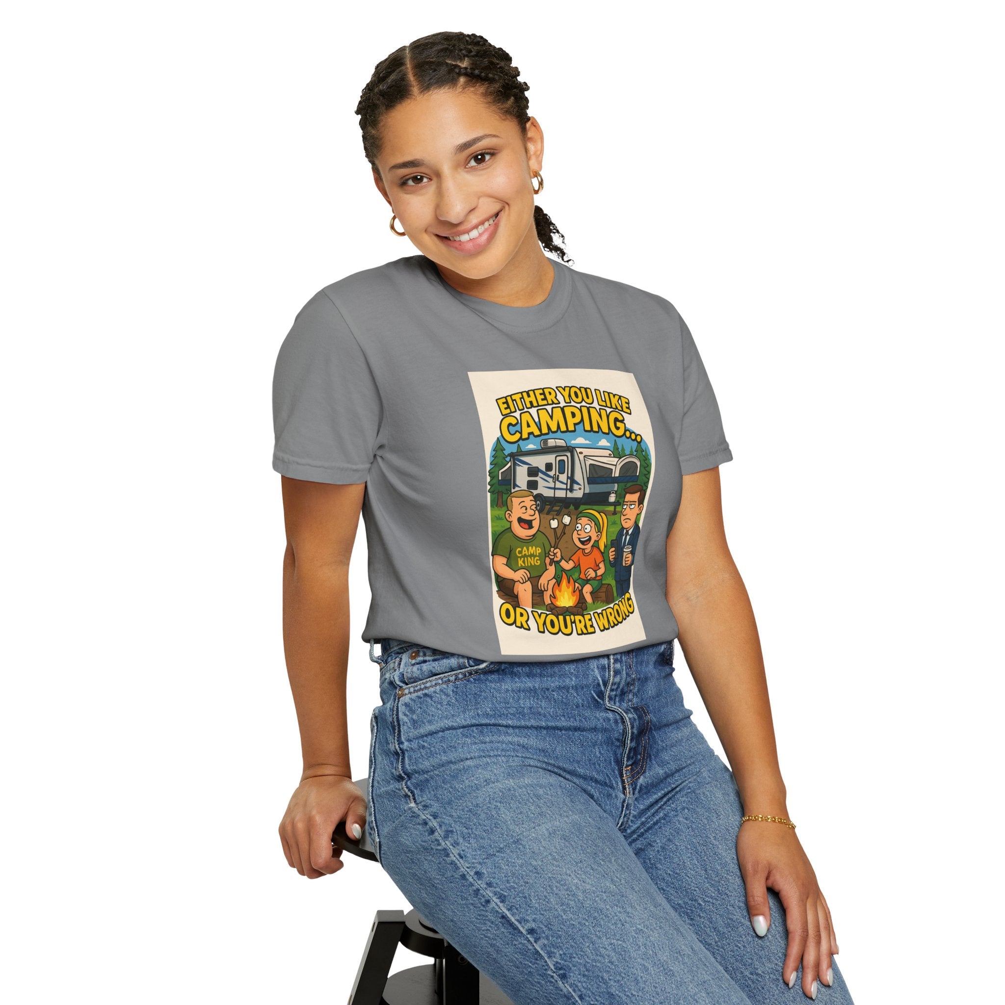 Camping Humor Unisex Garment-Dyed T-shirt – Perfect for Outdoors Enthusiasts