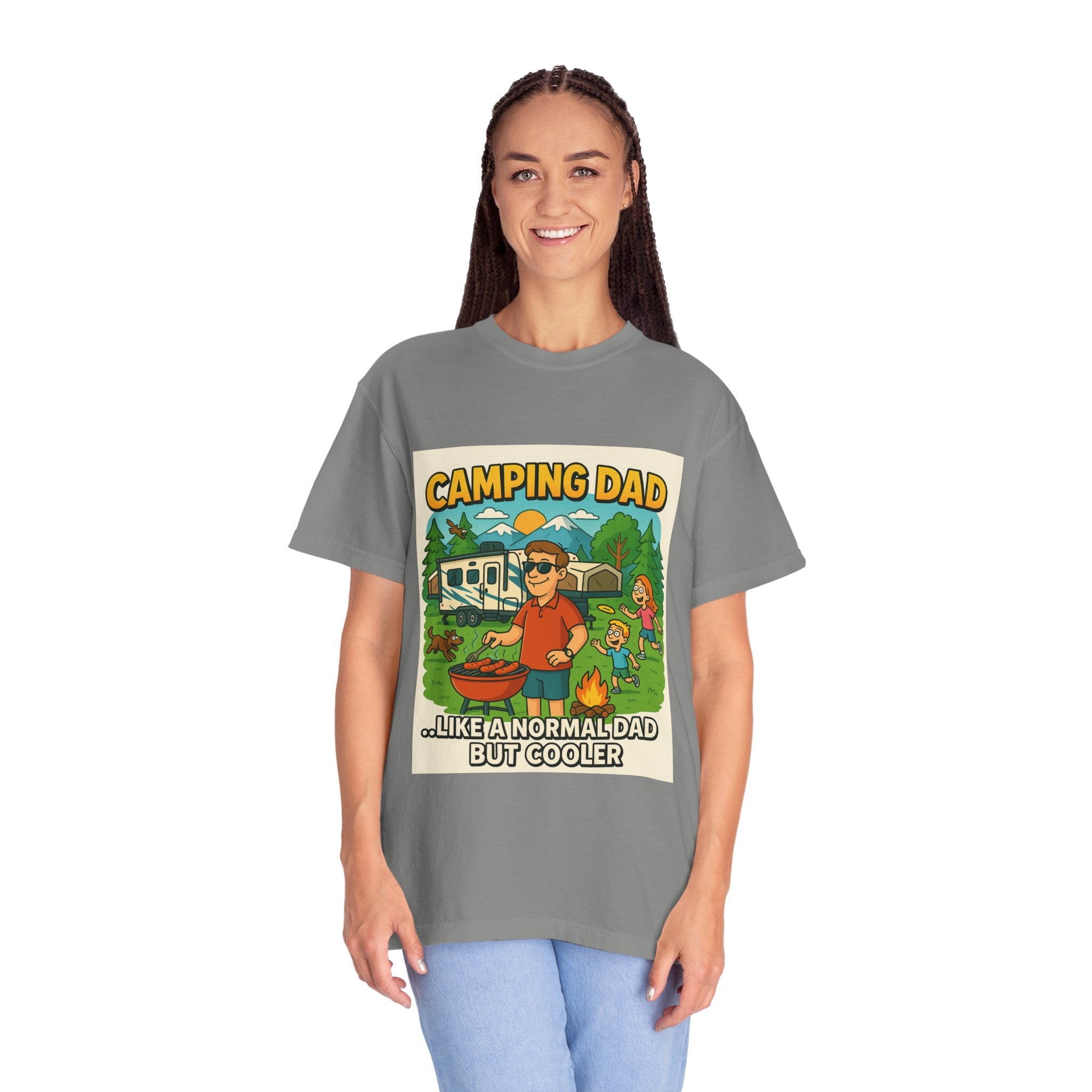 Camping Dad Unisex Garment-Dyed T-Shirt - Perfect for Family Outdoor Adventures