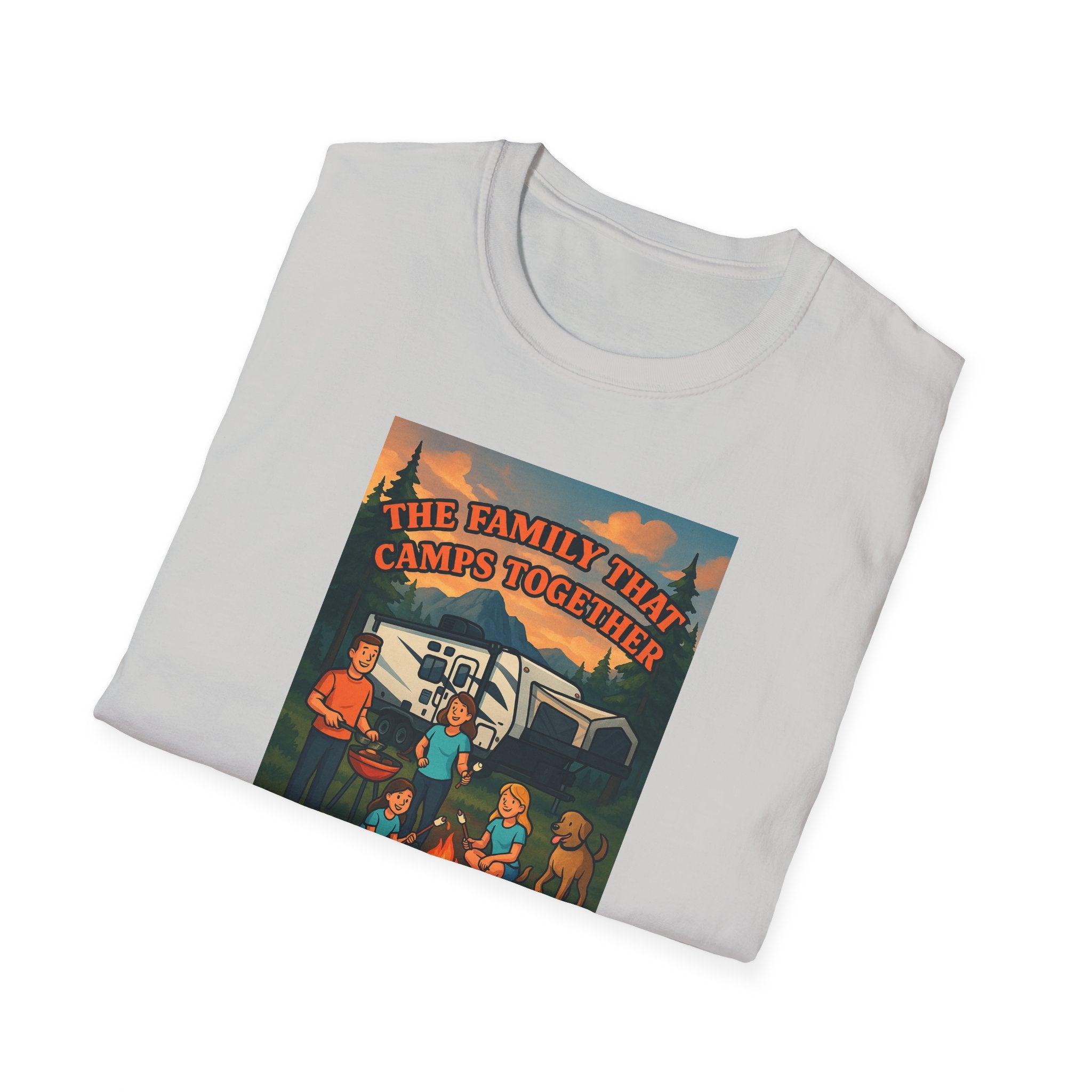 Family Camping Unisex T-Shirt - "The Family That Camps Together Stays Together"