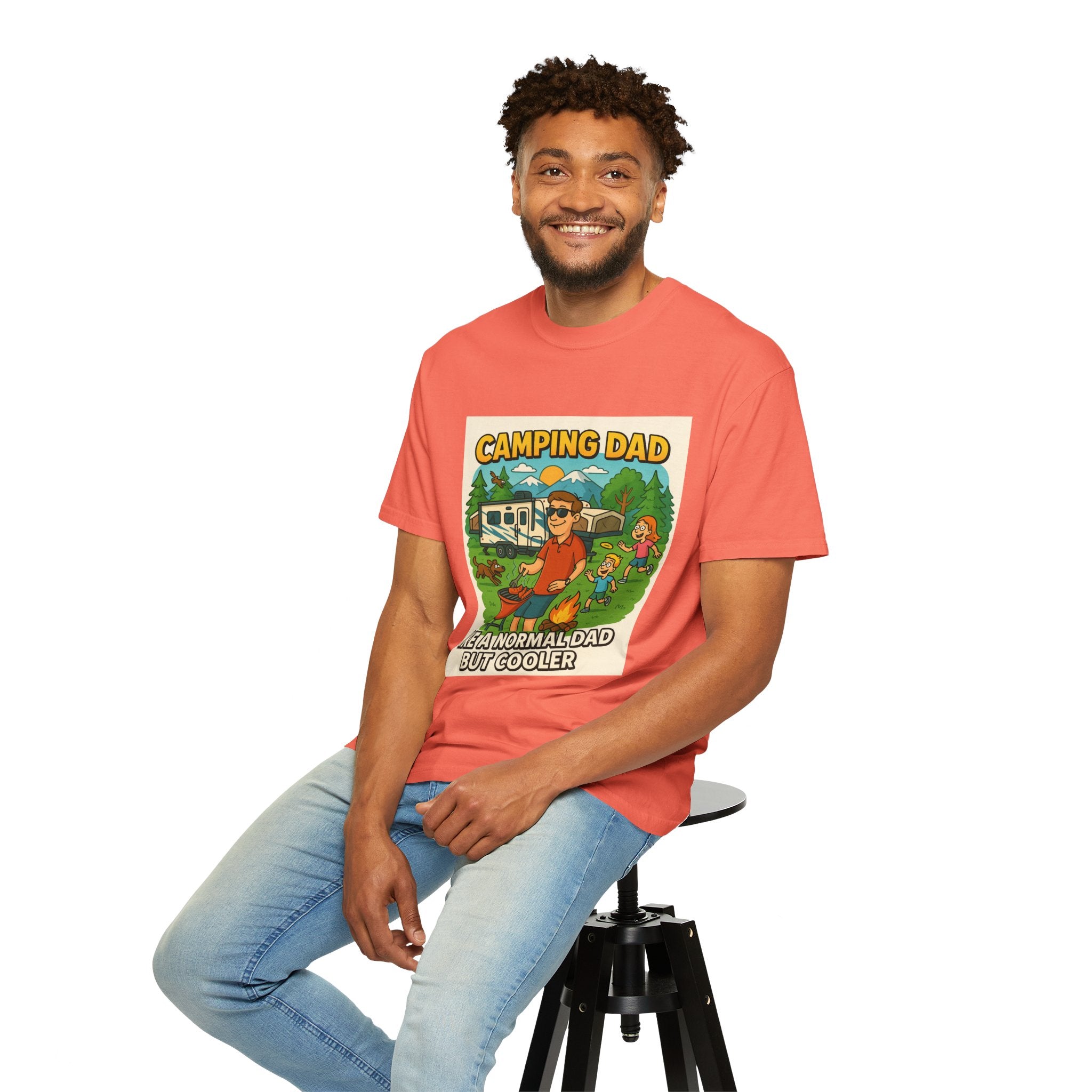 Camping Dad Unisex Garment-Dyed T-Shirt - Perfect for Family Outdoor Adventures