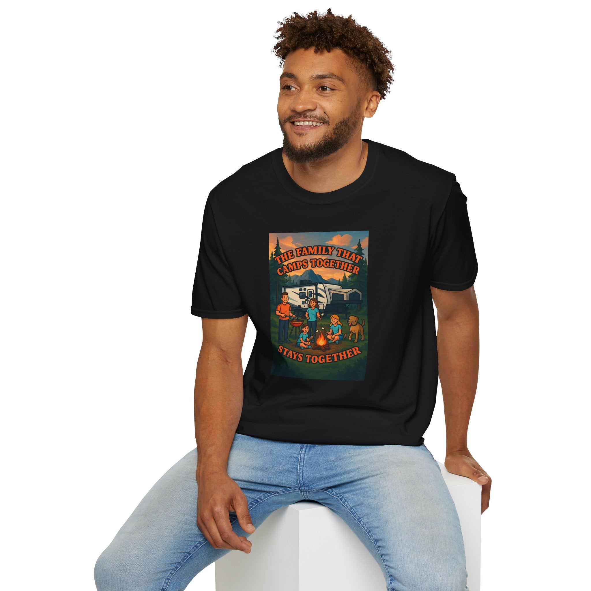 Family Camping Unisex T-Shirt - "The Family That Camps Together Stays Together"