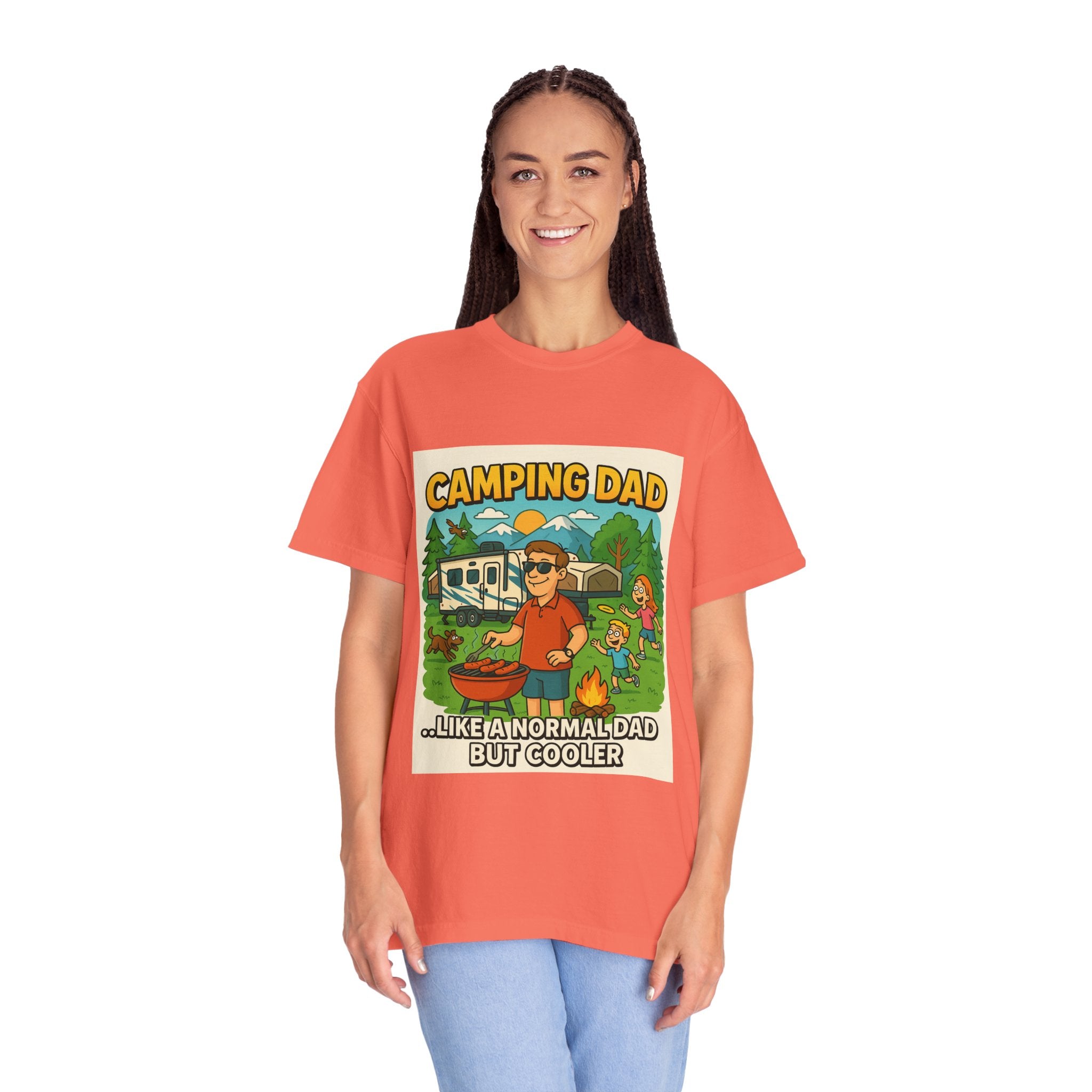 Camping Dad Unisex Garment-Dyed T-Shirt - Perfect for Family Outdoor Adventures
