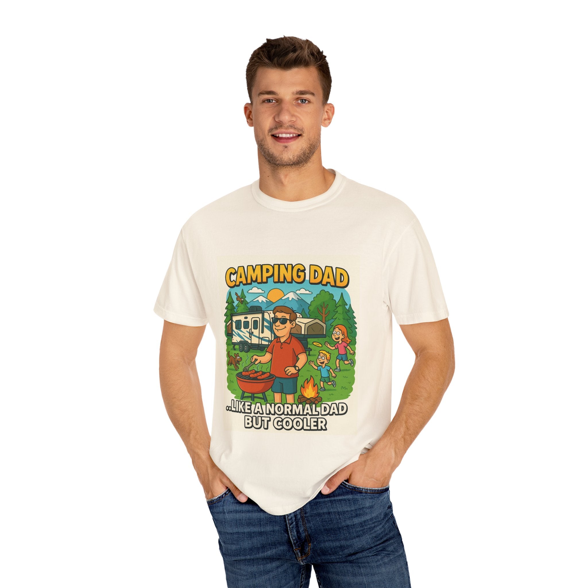 Camping Dad Unisex Garment-Dyed T-Shirt - Perfect for Family Outdoor Adventures