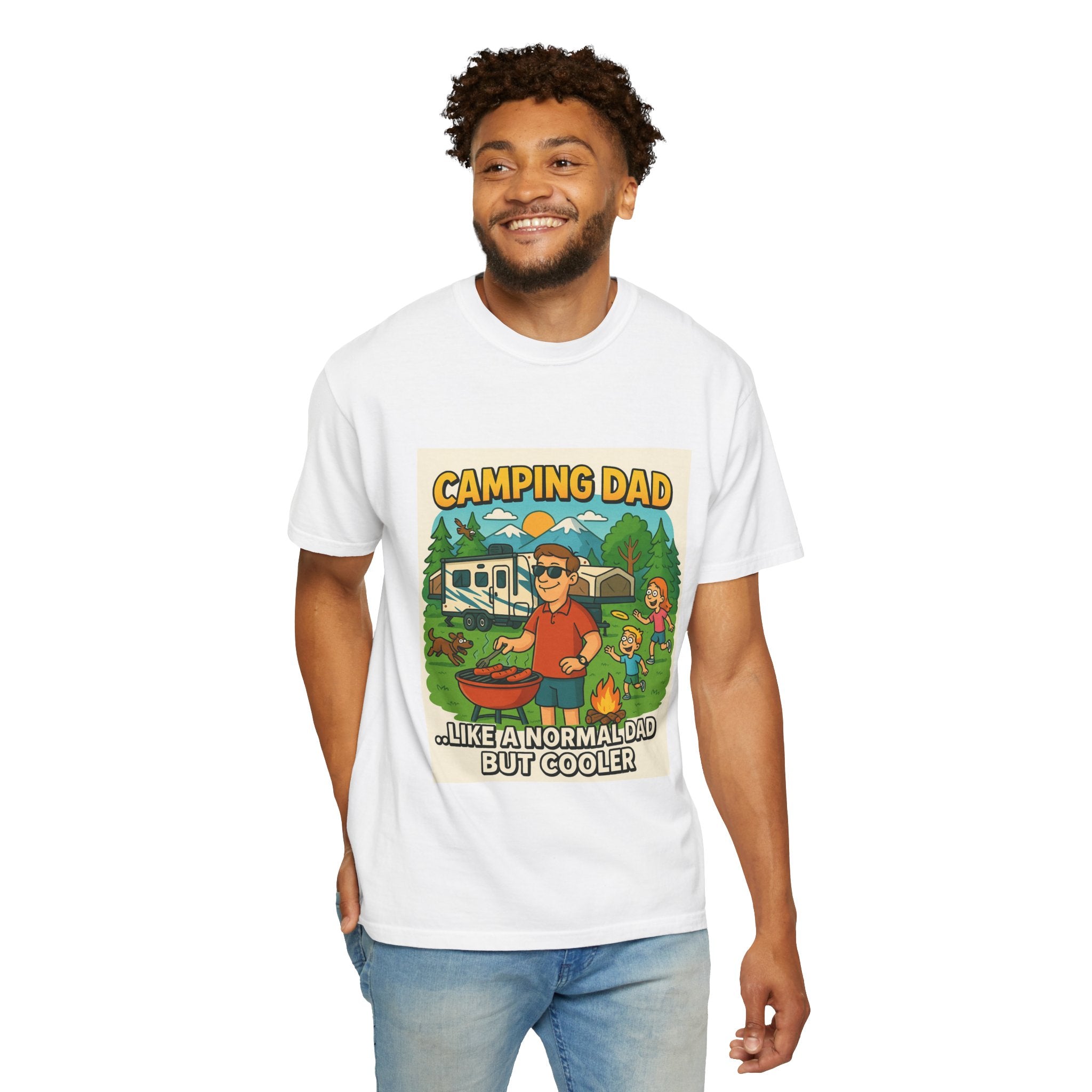 Camping Dad Unisex Garment-Dyed T-Shirt - Perfect for Family Outdoor Adventures