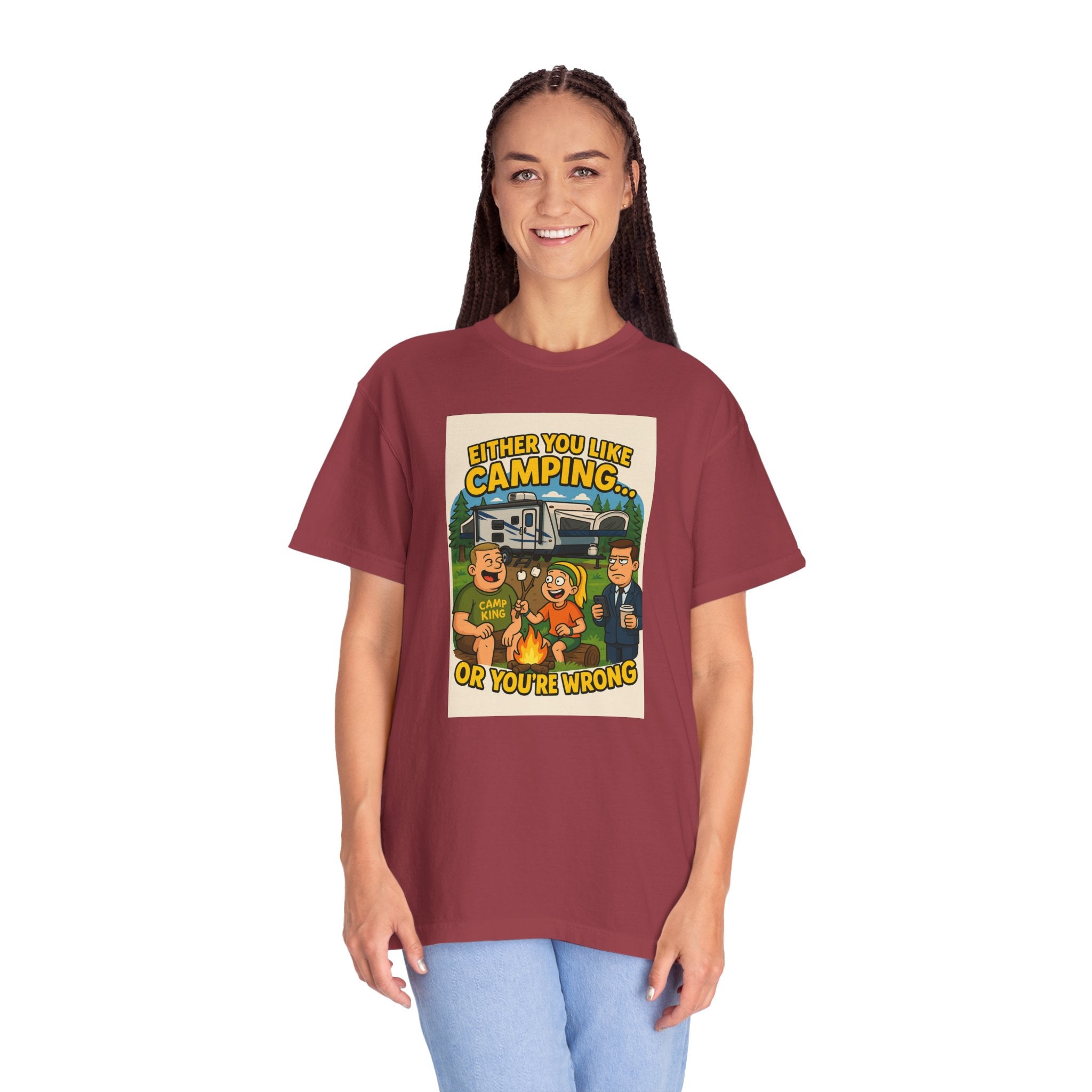 Camping Humor Unisex Garment-Dyed T-shirt – Perfect for Outdoors Enthusiasts