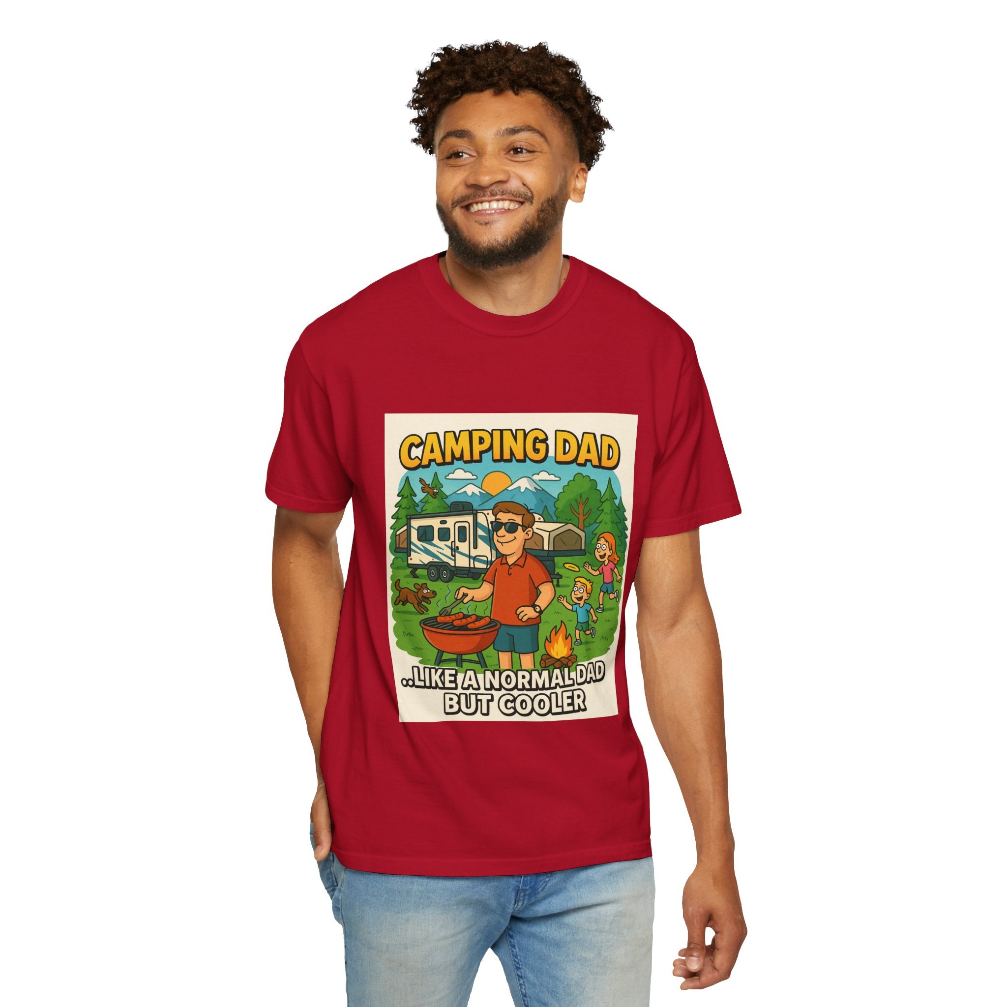 Camping Dad Unisex Garment-Dyed T-Shirt - Perfect for Family Outdoor Adventures
