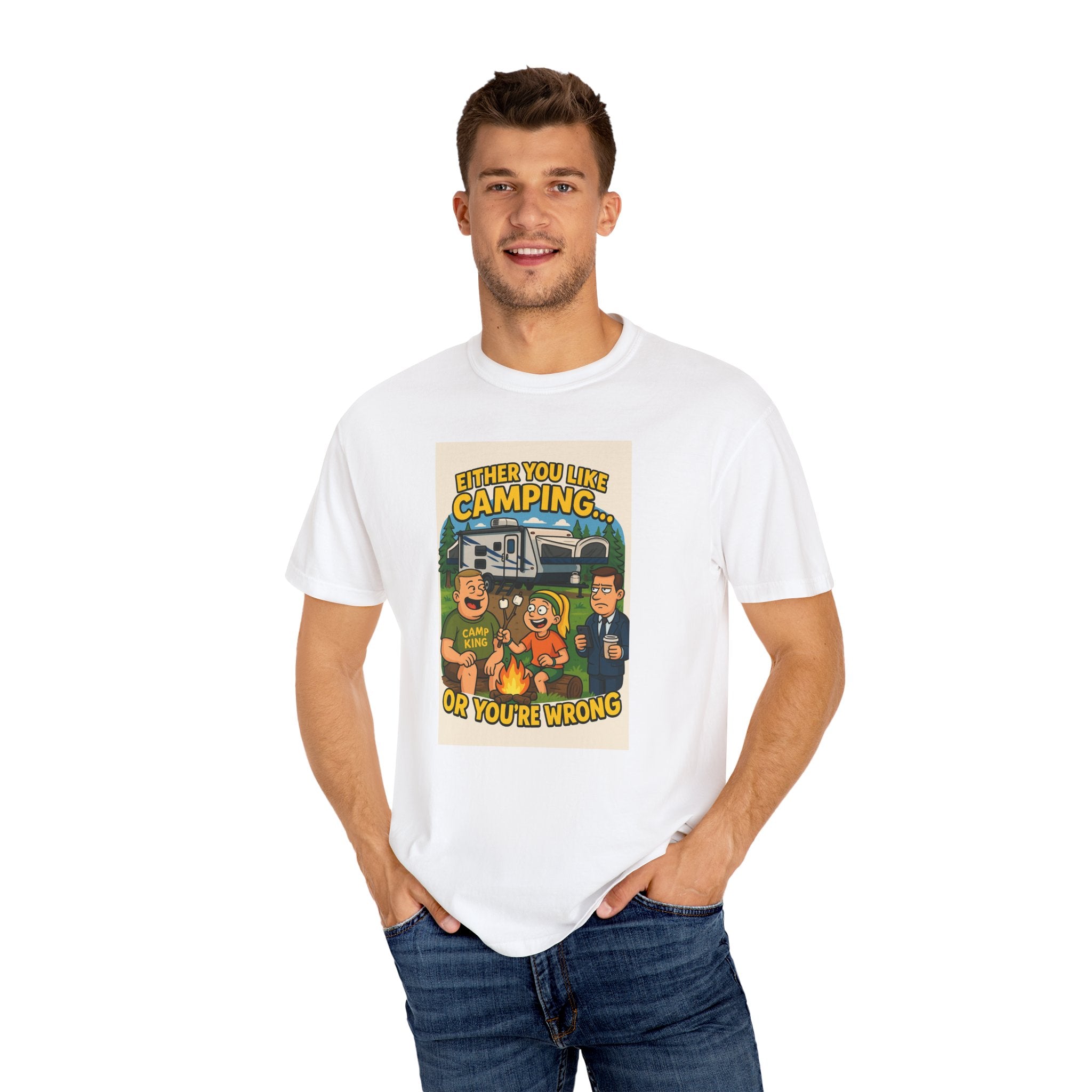 Camping Humor Unisex Garment-Dyed T-shirt – Perfect for Outdoors Enthusiasts