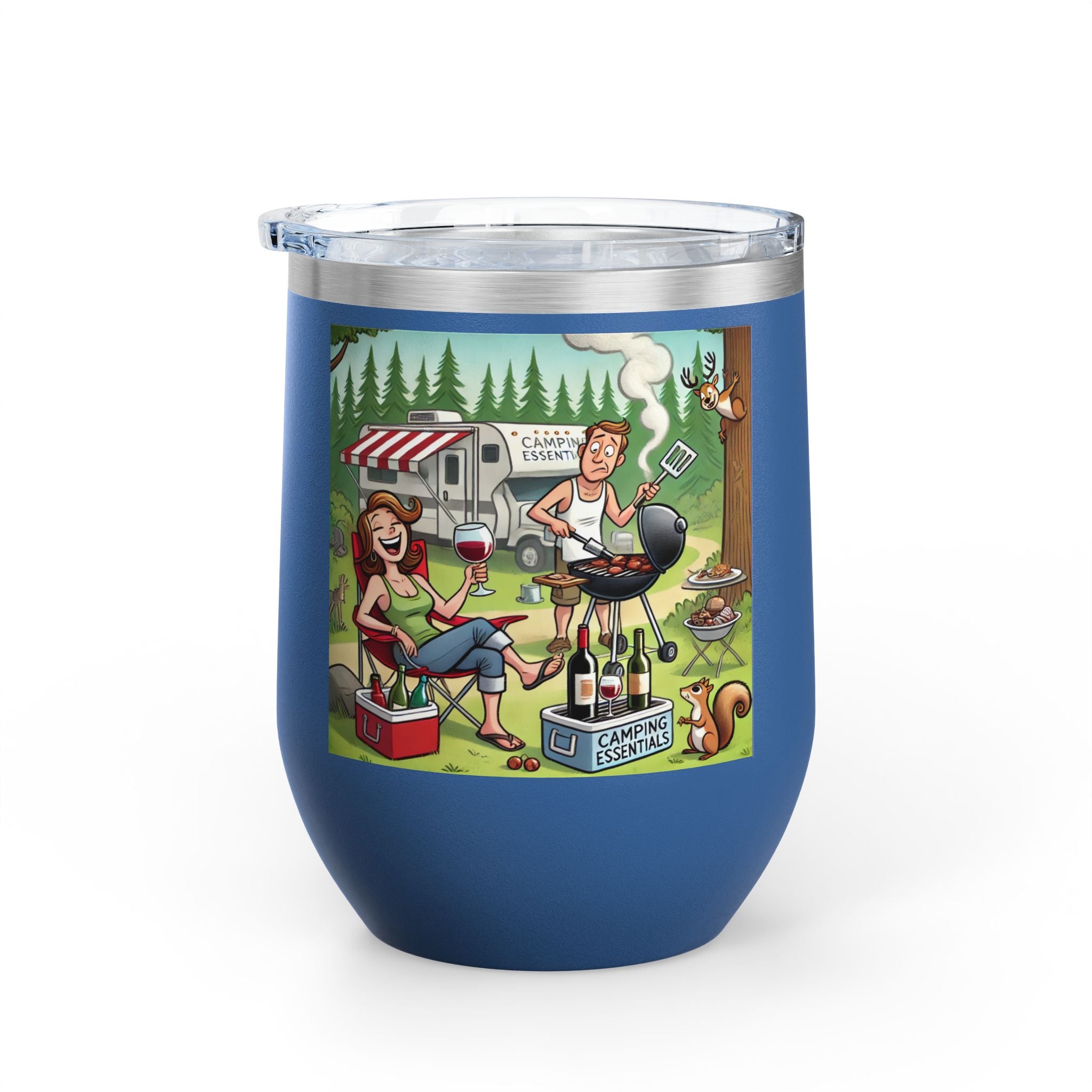 ✅ Wine Tumbler - Camping Solves Most of My Problems, Wine Solves the Rest