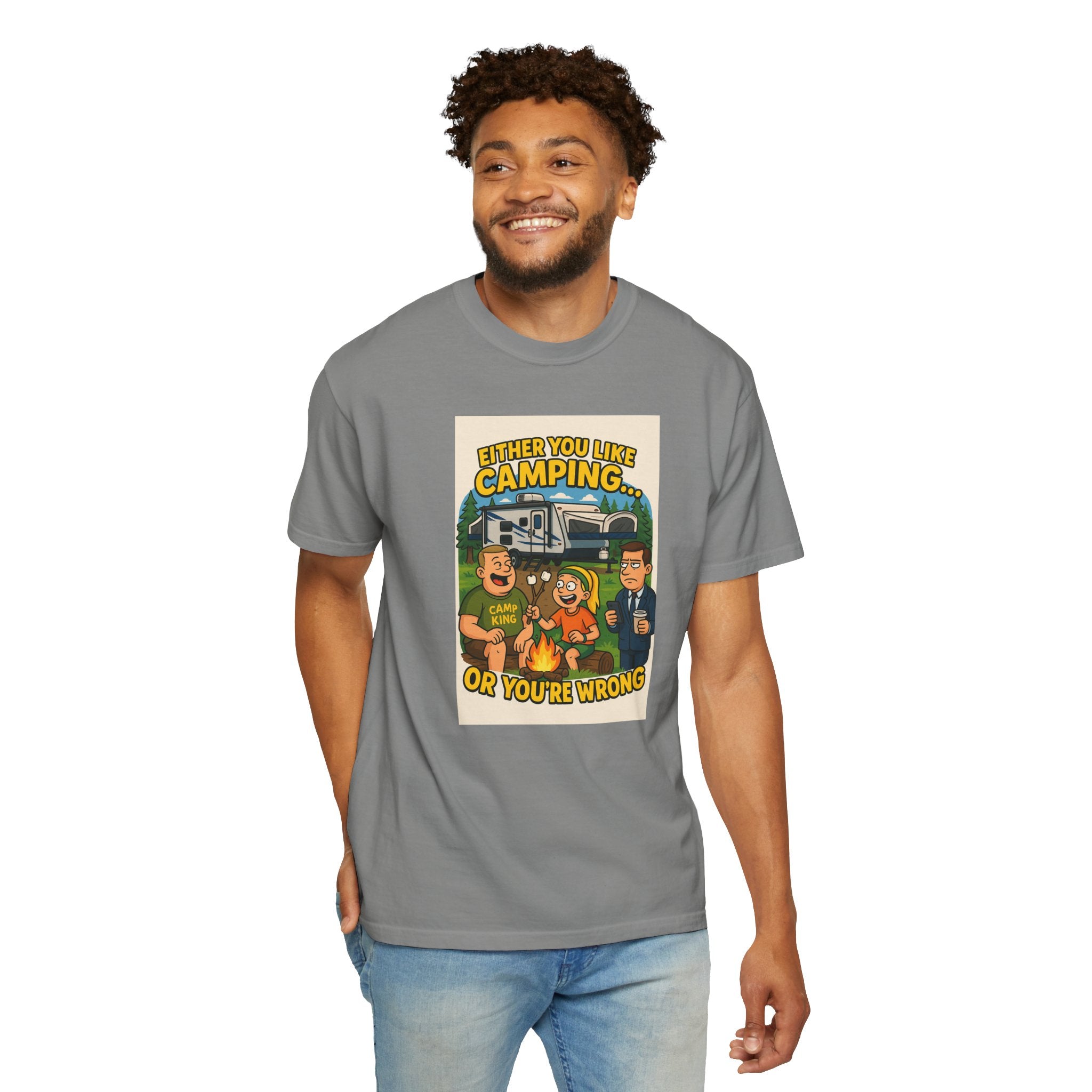 Camping Humor Unisex Garment-Dyed T-shirt – Perfect for Outdoors Enthusiasts