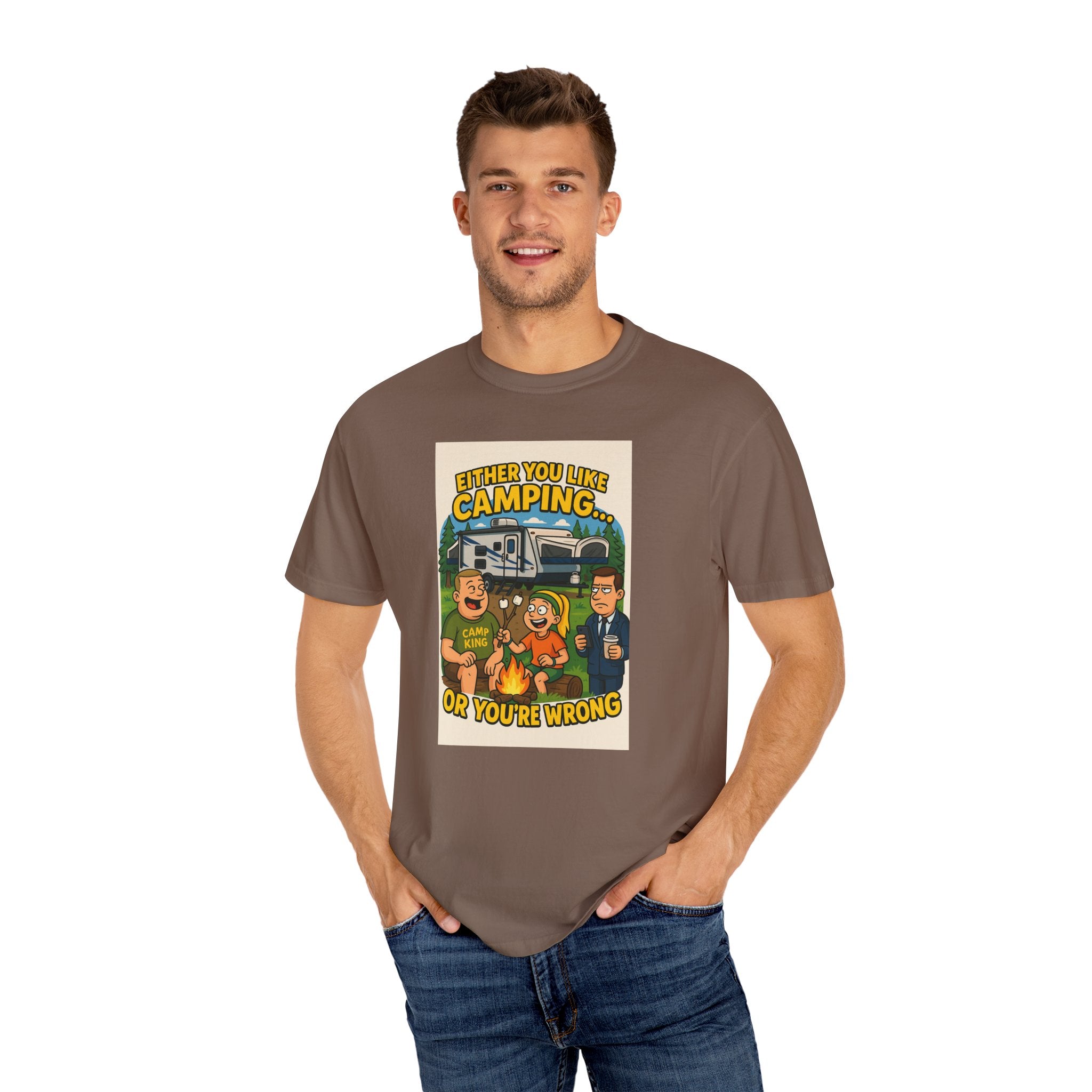 Camping Humor Unisex Garment-Dyed T-shirt – Perfect for Outdoors Enthusiasts