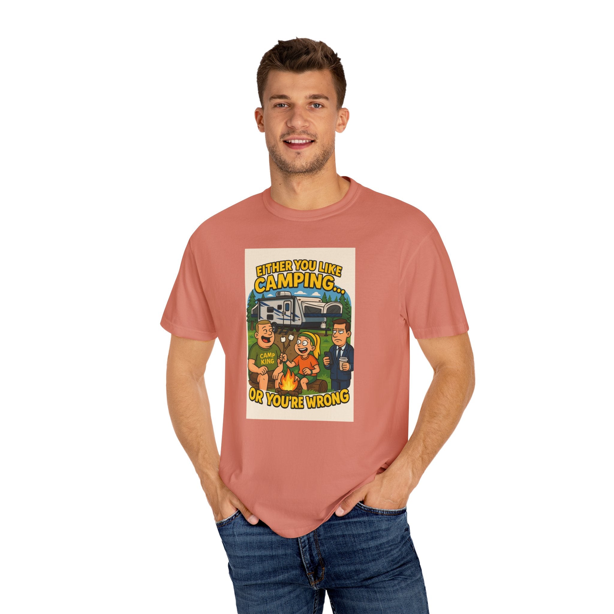 Camping Humor Unisex Garment-Dyed T-shirt – Perfect for Outdoors Enthusiasts