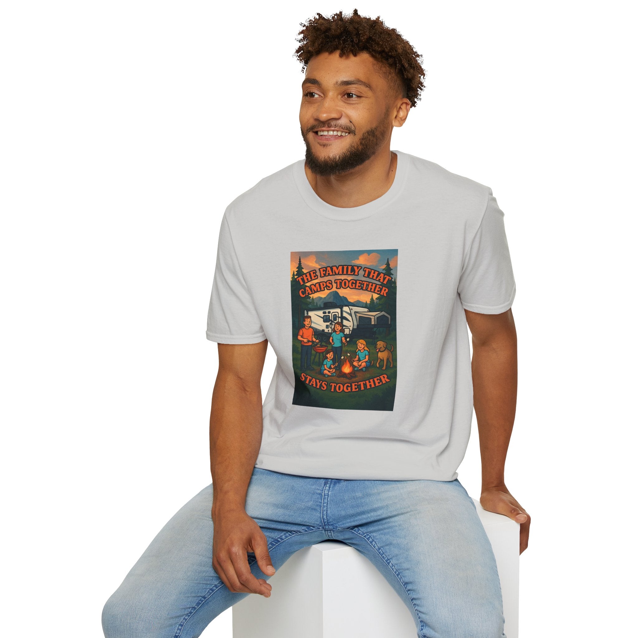 Family Camping Unisex T-Shirt - "The Family That Camps Together Stays Together"