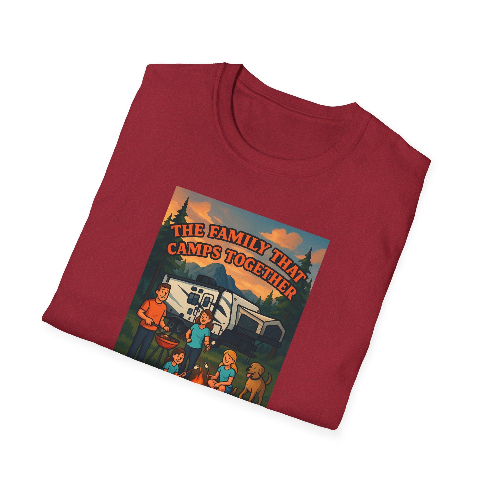 Family Camping Unisex T-Shirt - "The Family That Camps Together Stays Together"