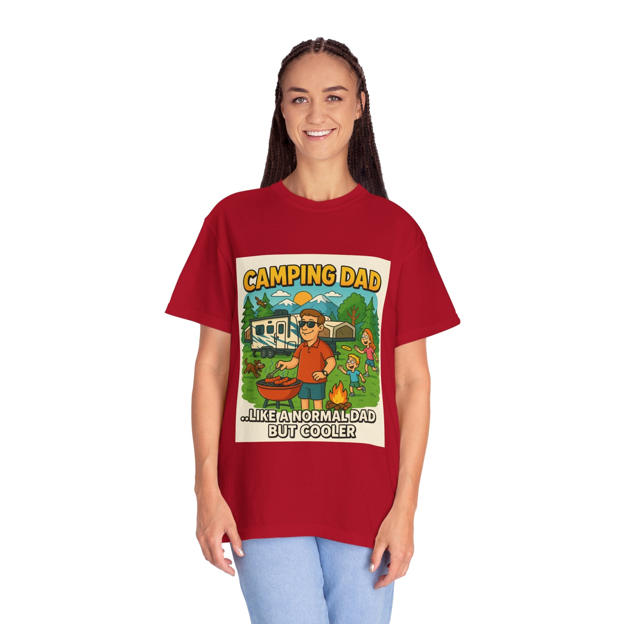 Camping Dad Unisex Garment-Dyed T-Shirt - Perfect for Family Outdoor Adventures