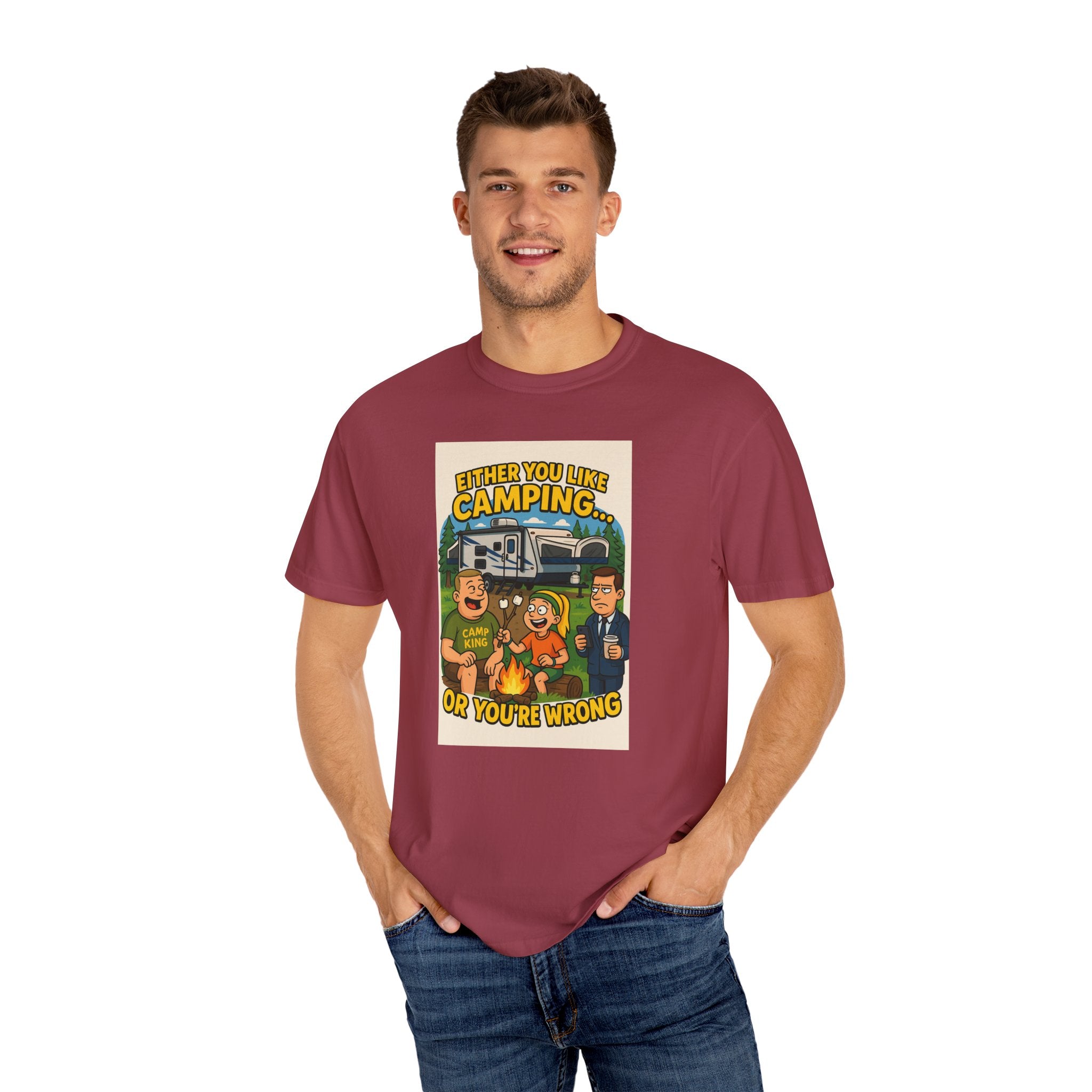Camping Humor Unisex Garment-Dyed T-shirt – Perfect for Outdoors Enthusiasts