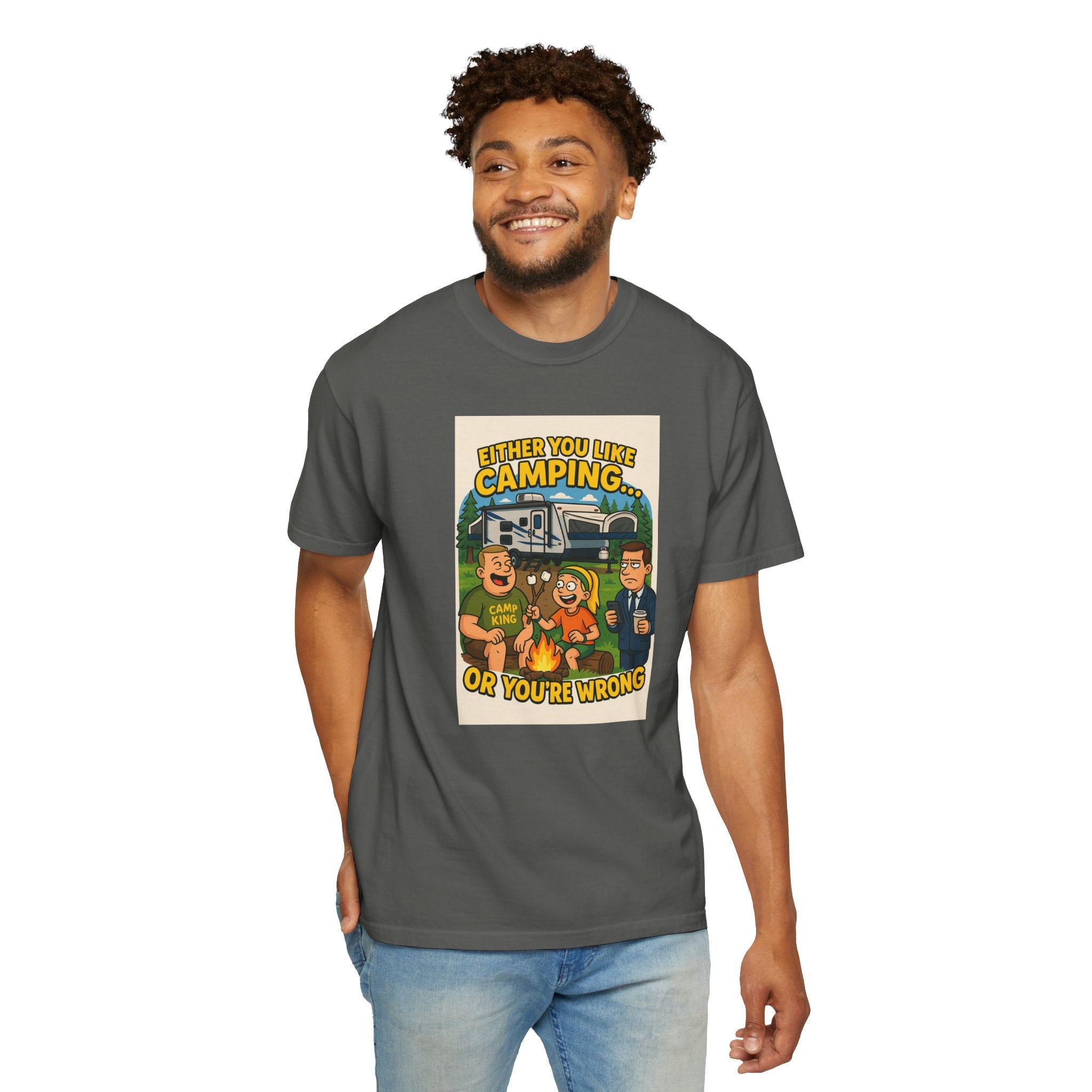 Camping Humor Unisex Garment-Dyed T-shirt – Perfect for Outdoors Enthusiasts