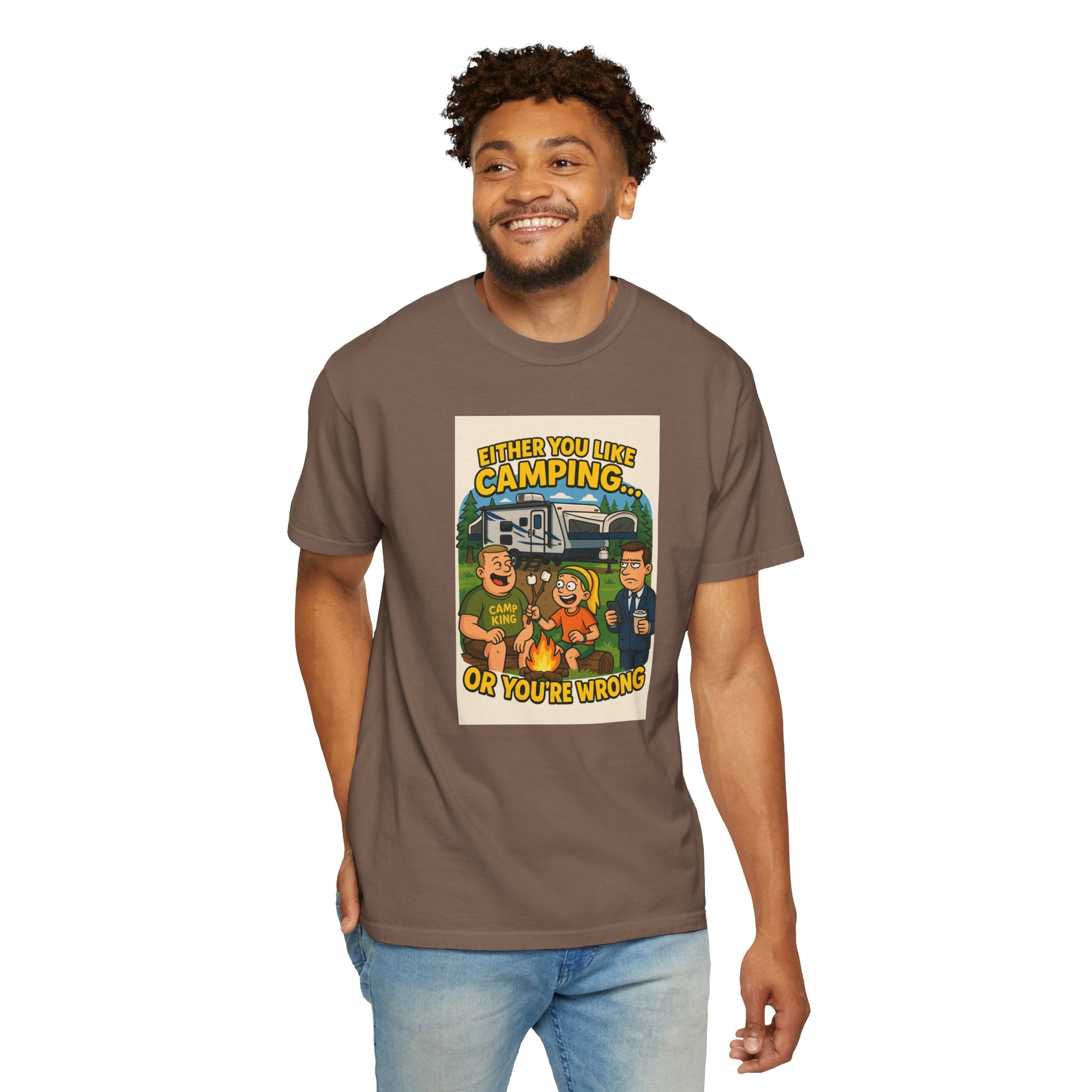 Camping Humor Unisex Garment-Dyed T-shirt – Perfect for Outdoors Enthusiasts