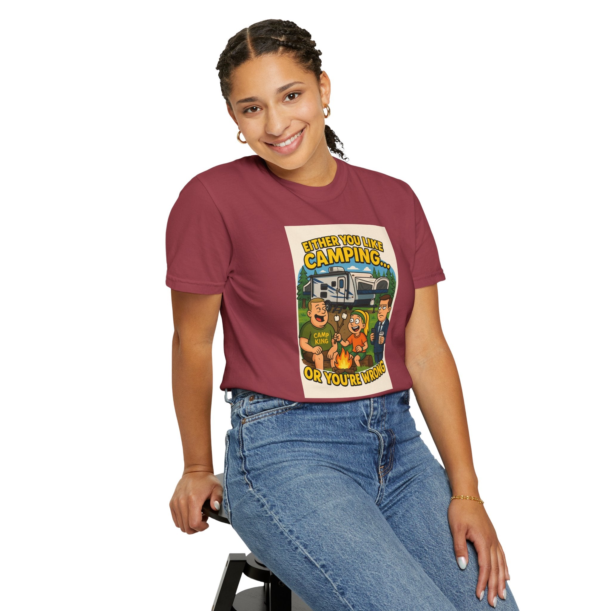 Camping Humor Unisex Garment-Dyed T-shirt – Perfect for Outdoors Enthusiasts