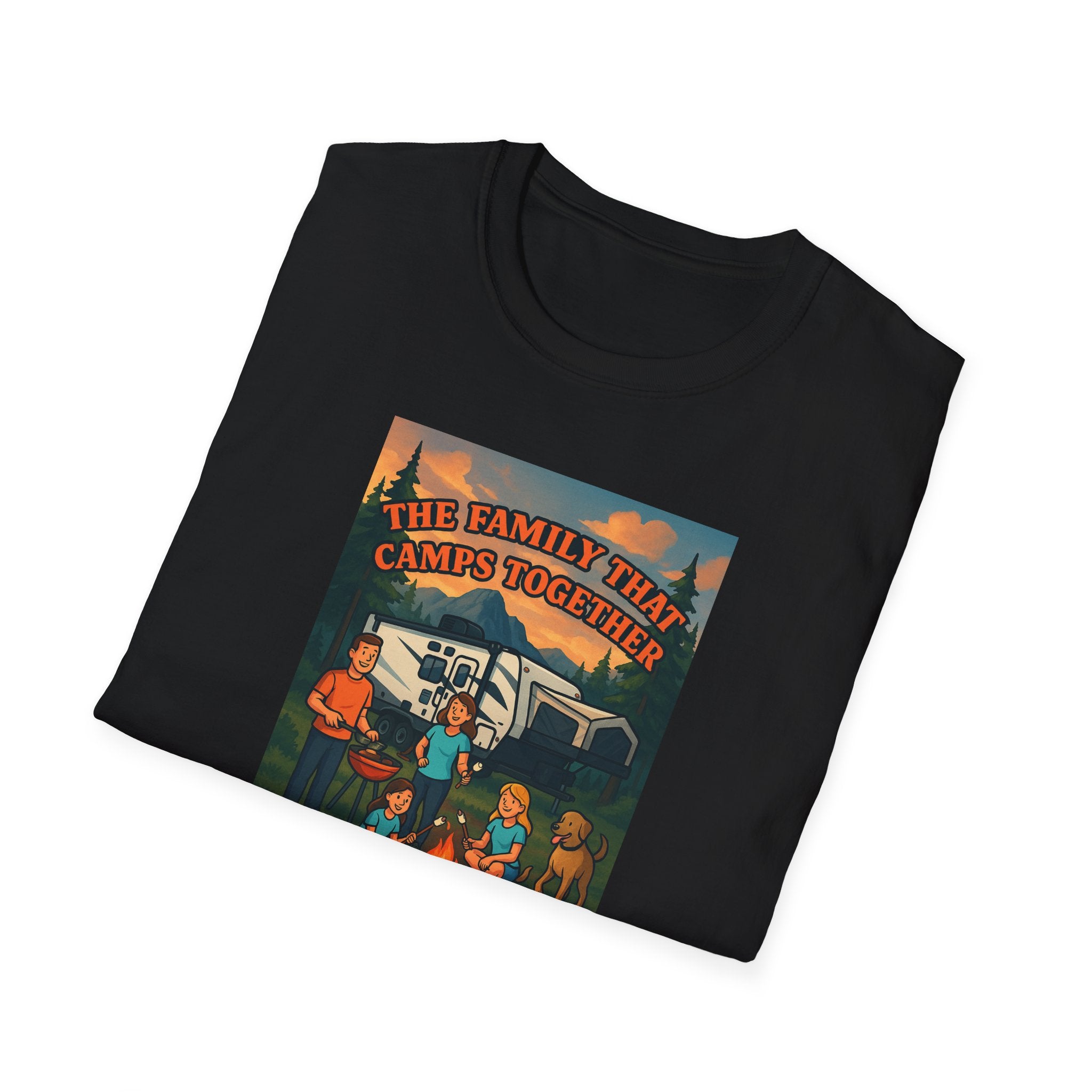 Family Camping Unisex T-Shirt - "The Family That Camps Together Stays Together"