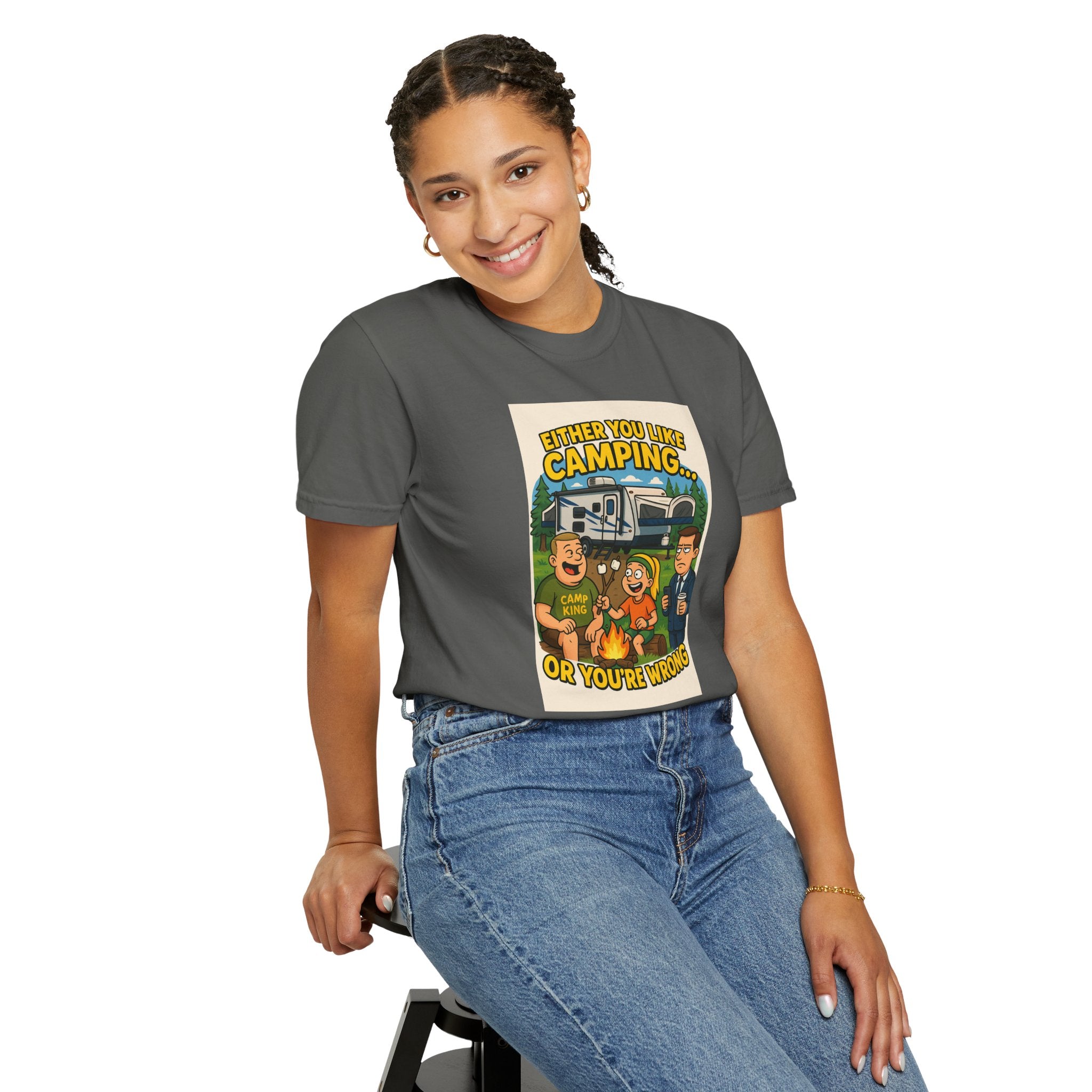 Camping Humor Unisex Garment-Dyed T-shirt – Perfect for Outdoors Enthusiasts