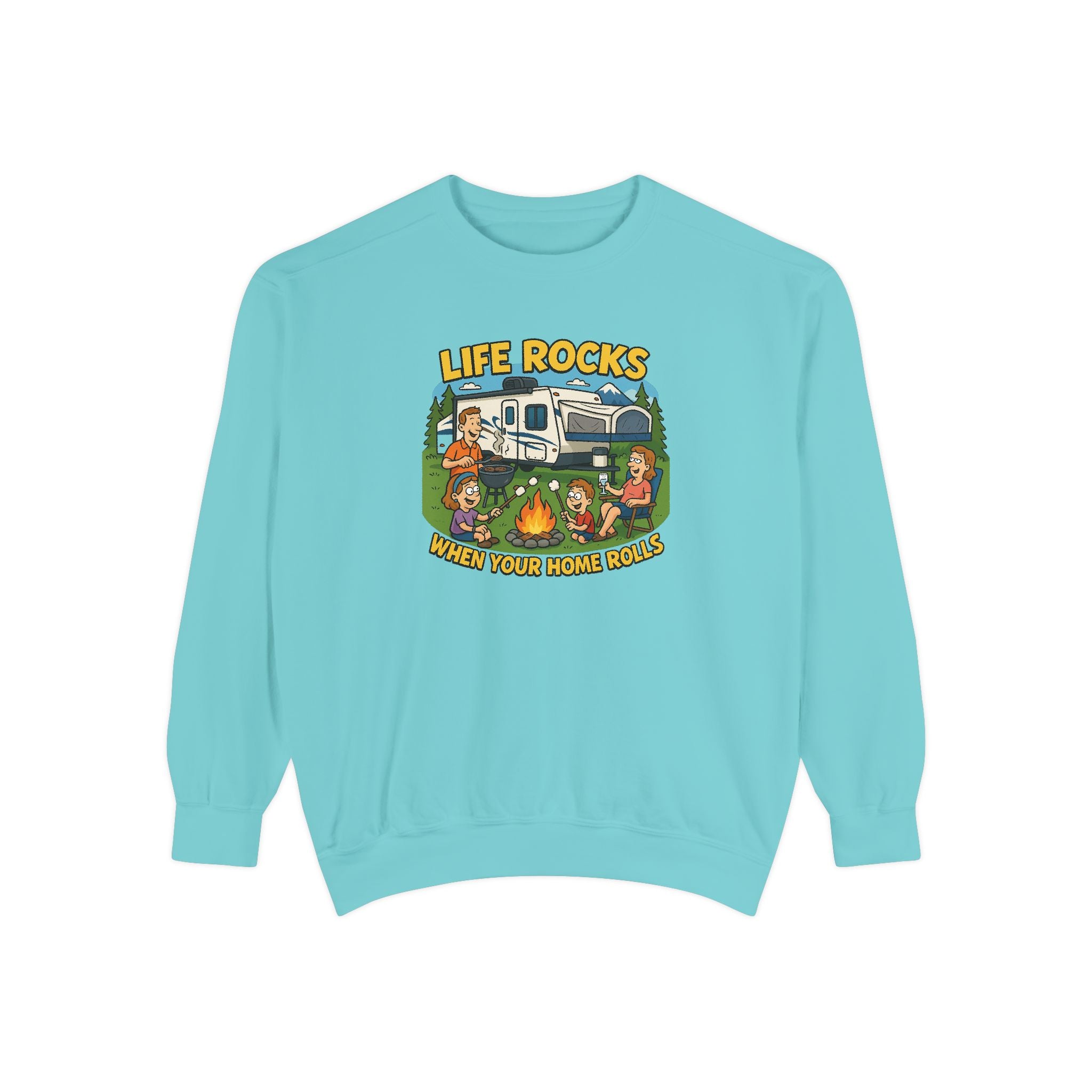 Retro Camping Sweatshirt, Life Rocks Sweater, Unisex Sweatshirt, Vintage RV Sweatshirt, Cozy Outdoor Apparel, Gift for Campers