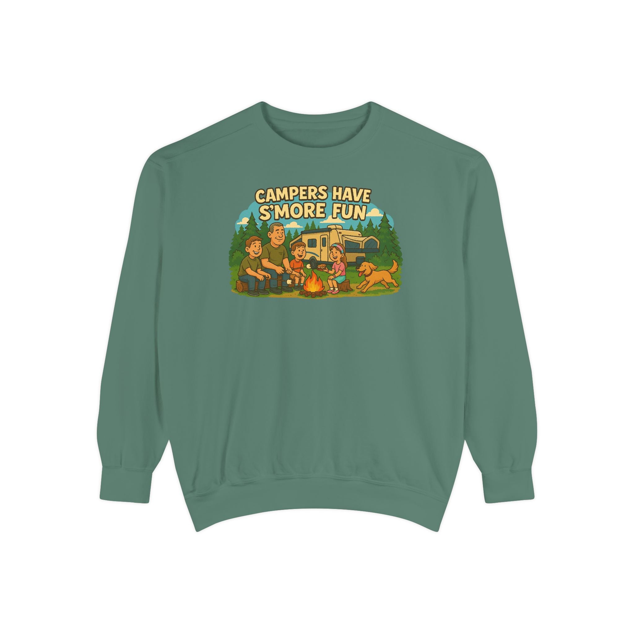 Camper Vibes Sweatshirt - Enjoy S'mores, Unisex Campfire Clothing, Perfect for Outdoor Adventures, Gift for Adventurers, Cozy Camping Attire