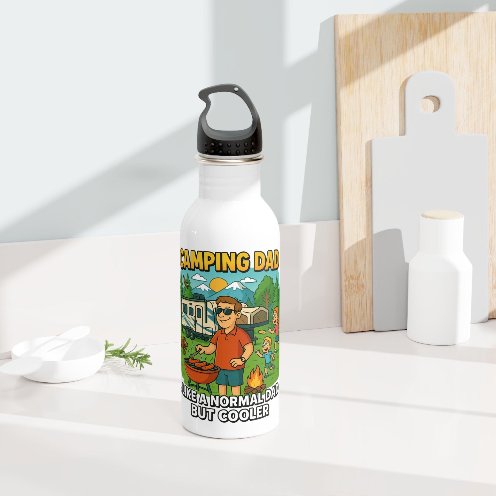 Camping Dad Stainless Steel Water Bottle - Make an Ordinary Day Cooler