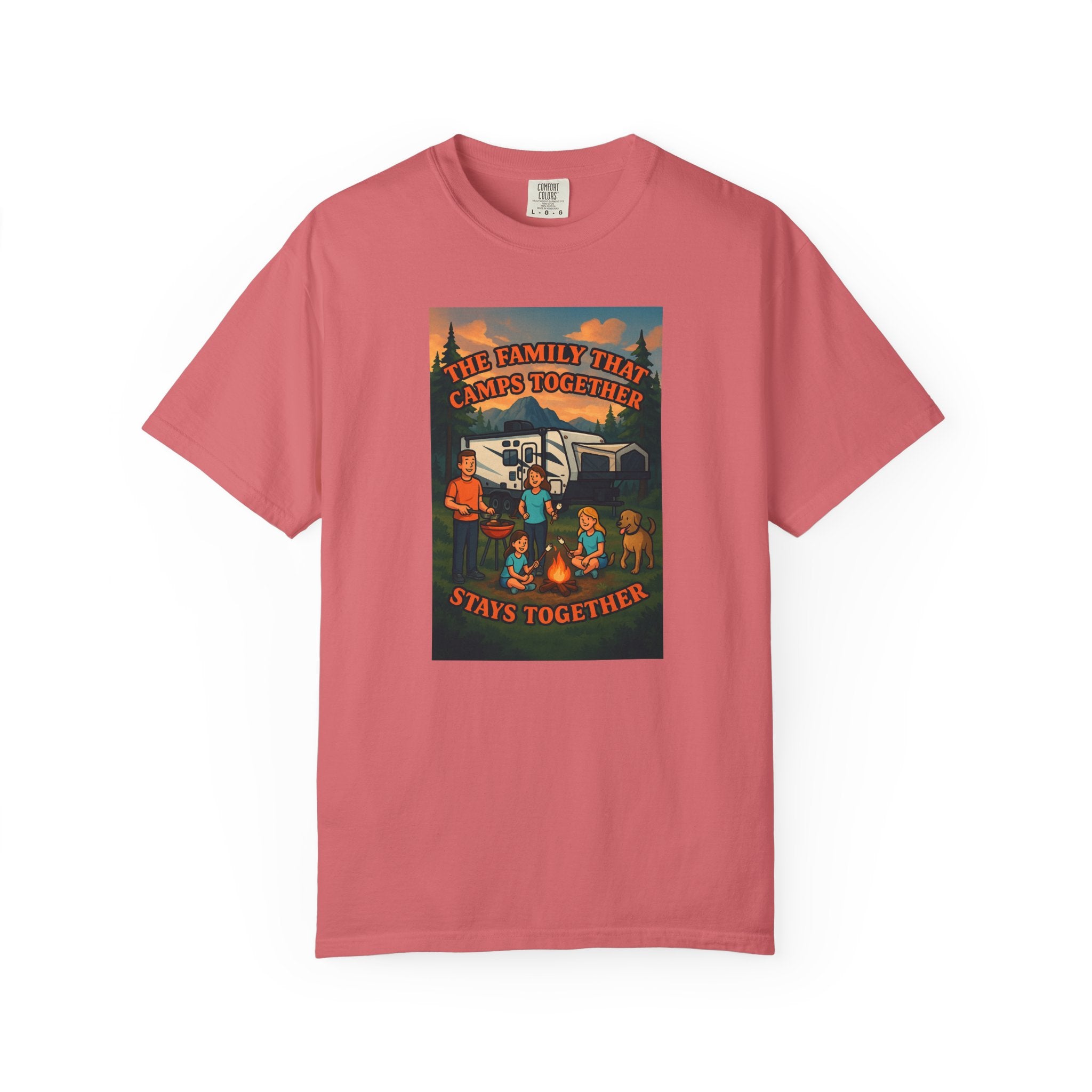 Family Camping T-shirt, Casual Outdoor Tee, Perfect for Family Gatherings, Summer Camp, Gift for Outdoor Lovers, Relaxed Fit Tee