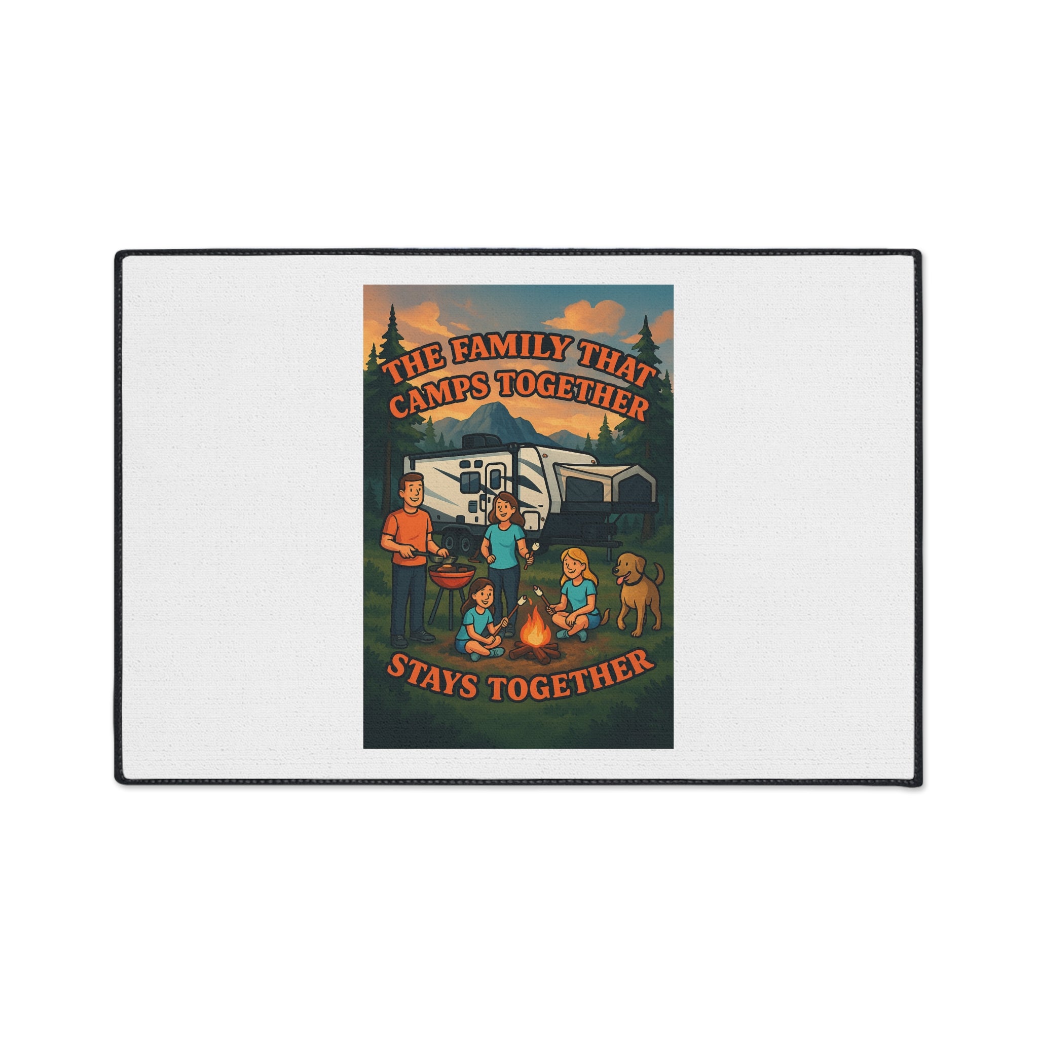 Family Camping Floor Mat - The Family That Camps Together Stays Together, Outdoor Rug, Durable Welcome Mat, RV Accessory, Camp Decor