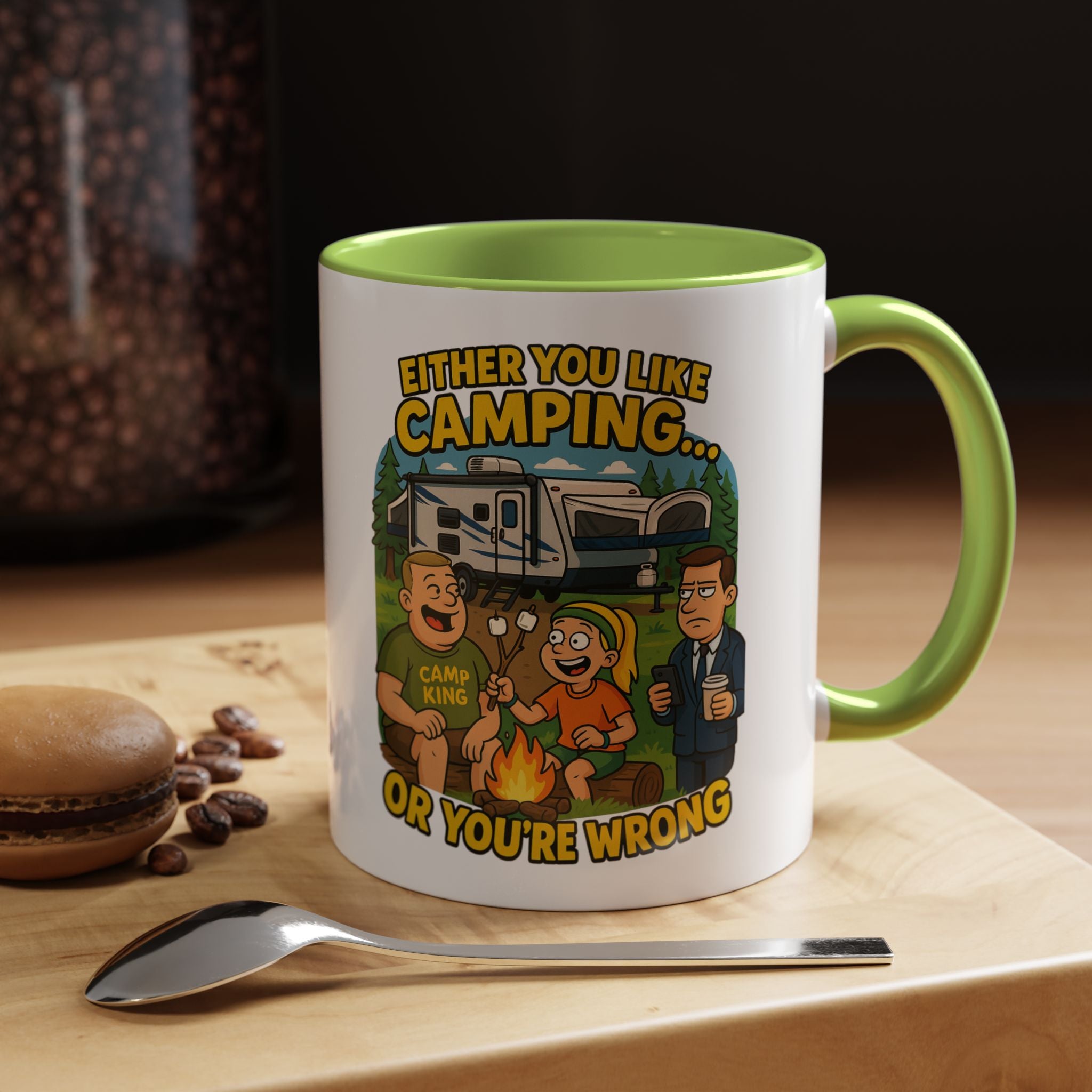 Camping Lovers Accent Coffee Mug - 11 or 15oz - Humorous Gift for Outdoor Enthusiasts